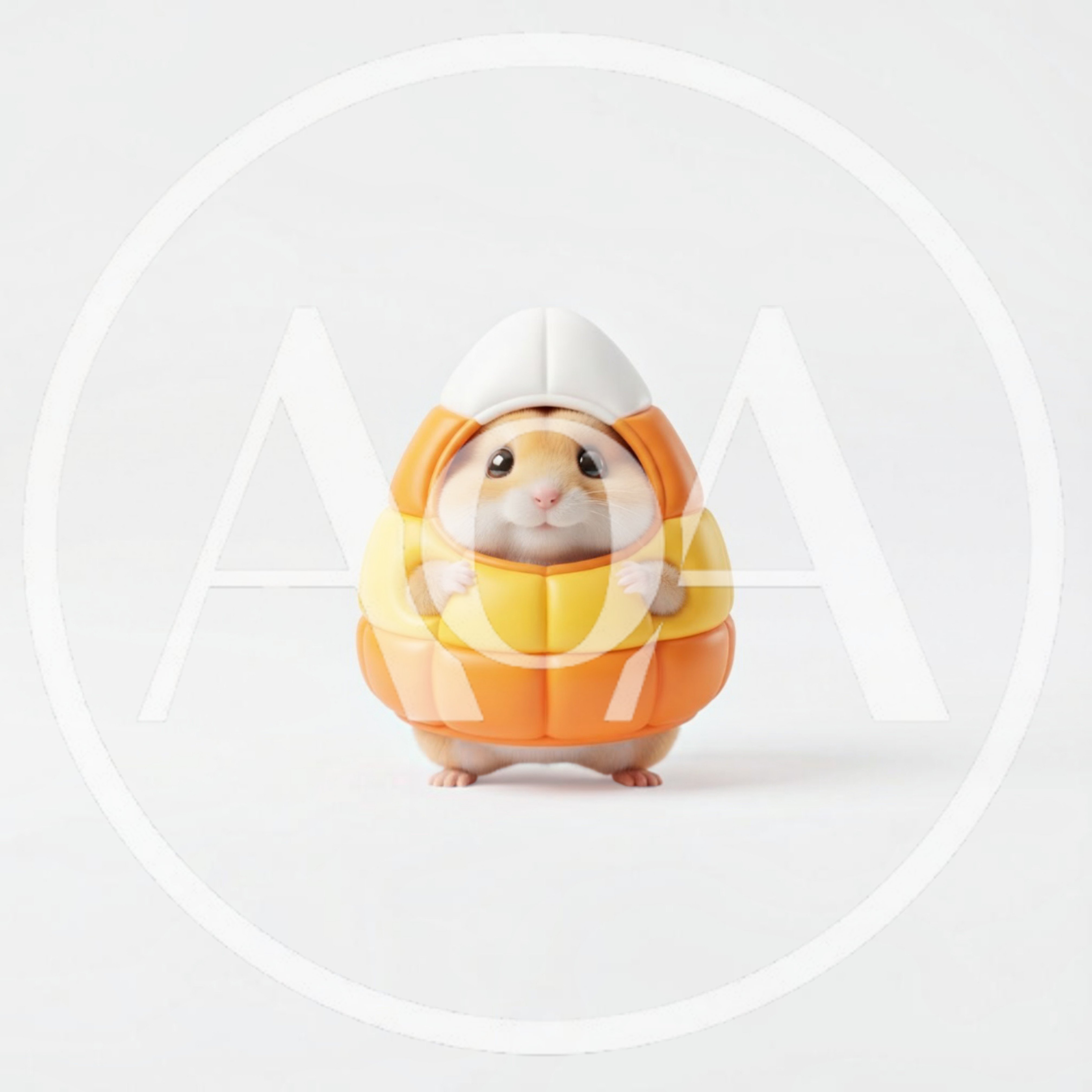 Cute Hamster Wearing A Candy Corn Costume