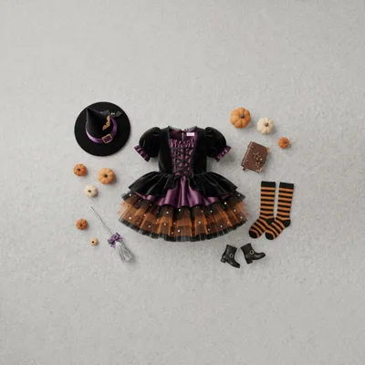 Halloween Witch Costume Set With Accessories