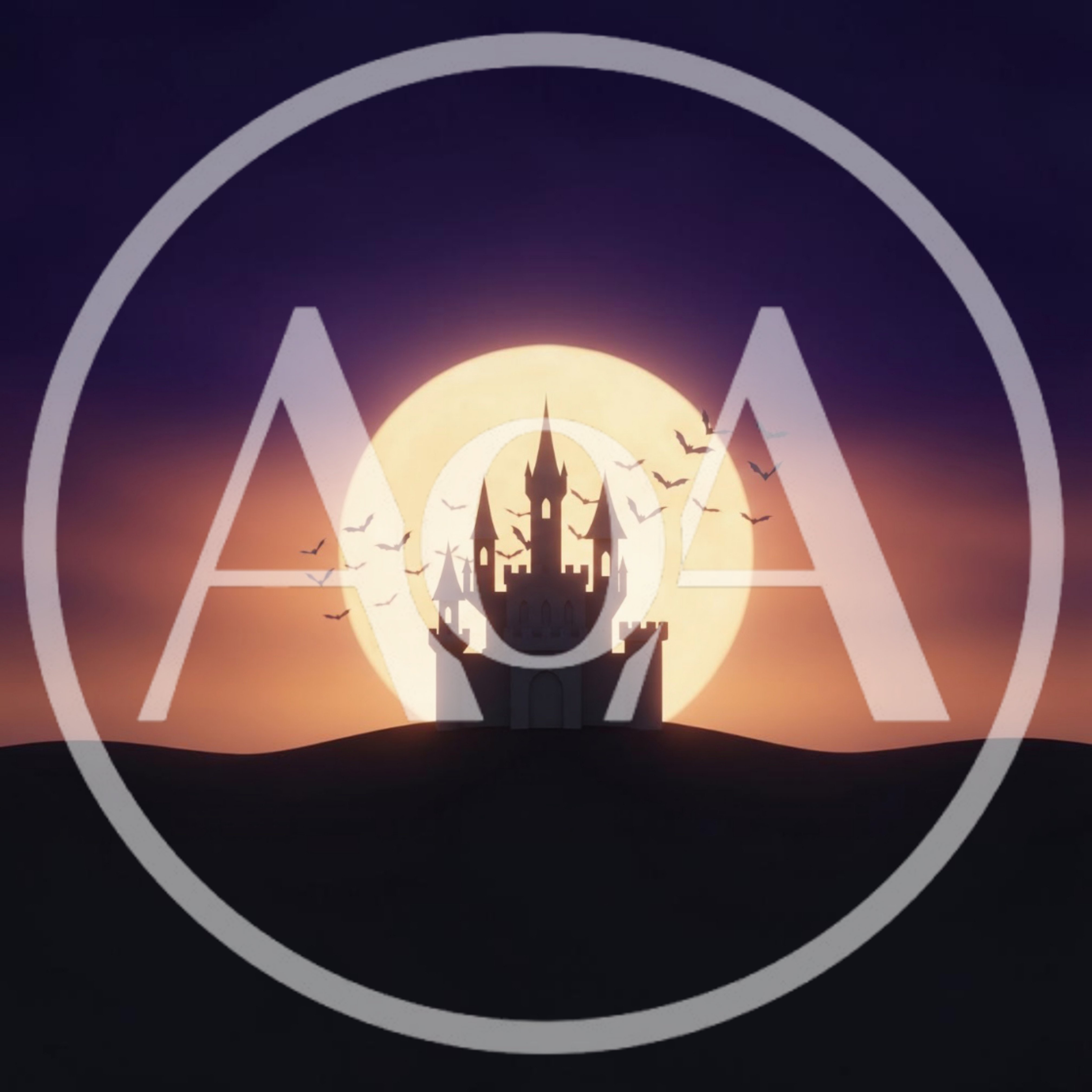 Spooky Silhouette Castle Against A Full Moon