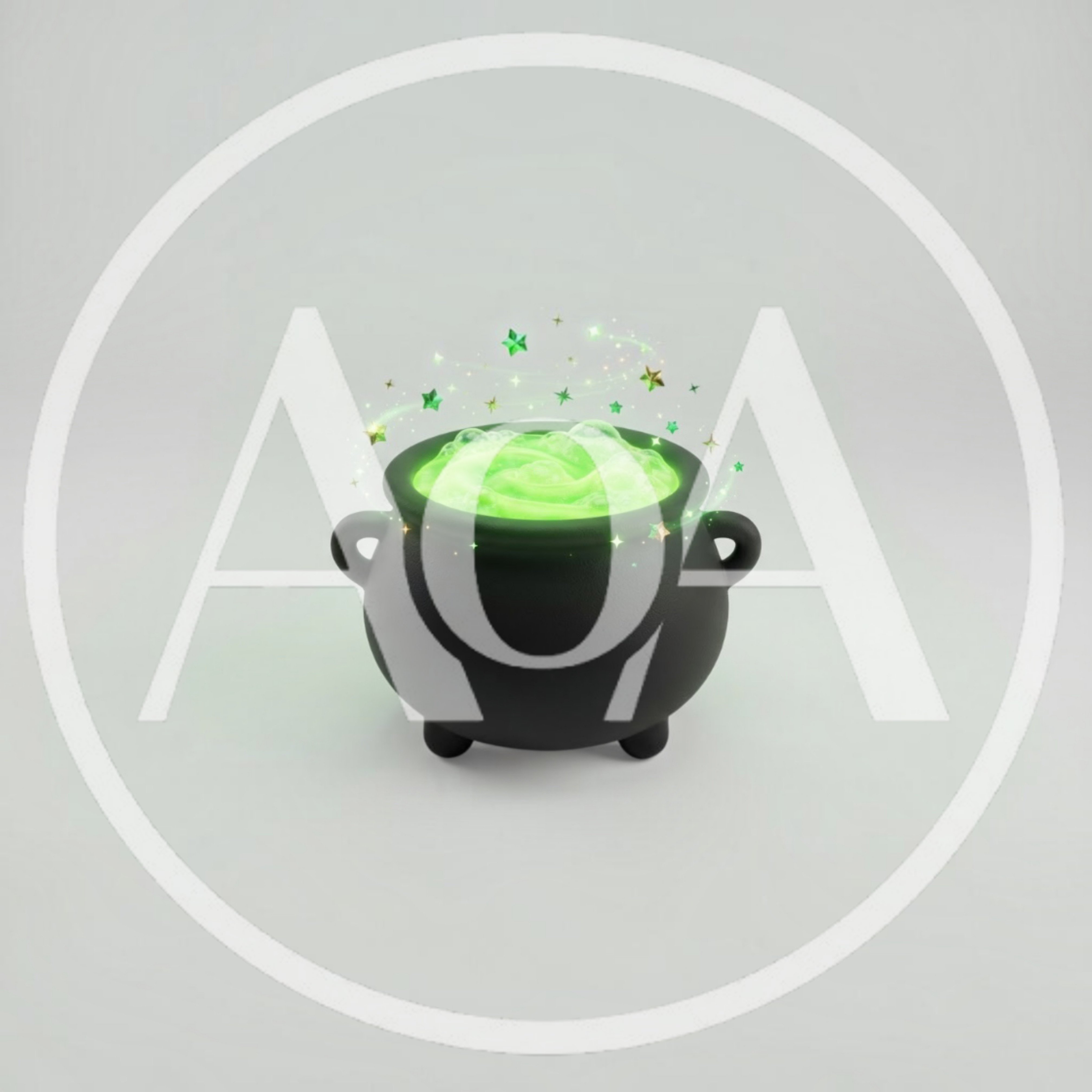 3D Render Of A Magical Green Potion Cauldron
