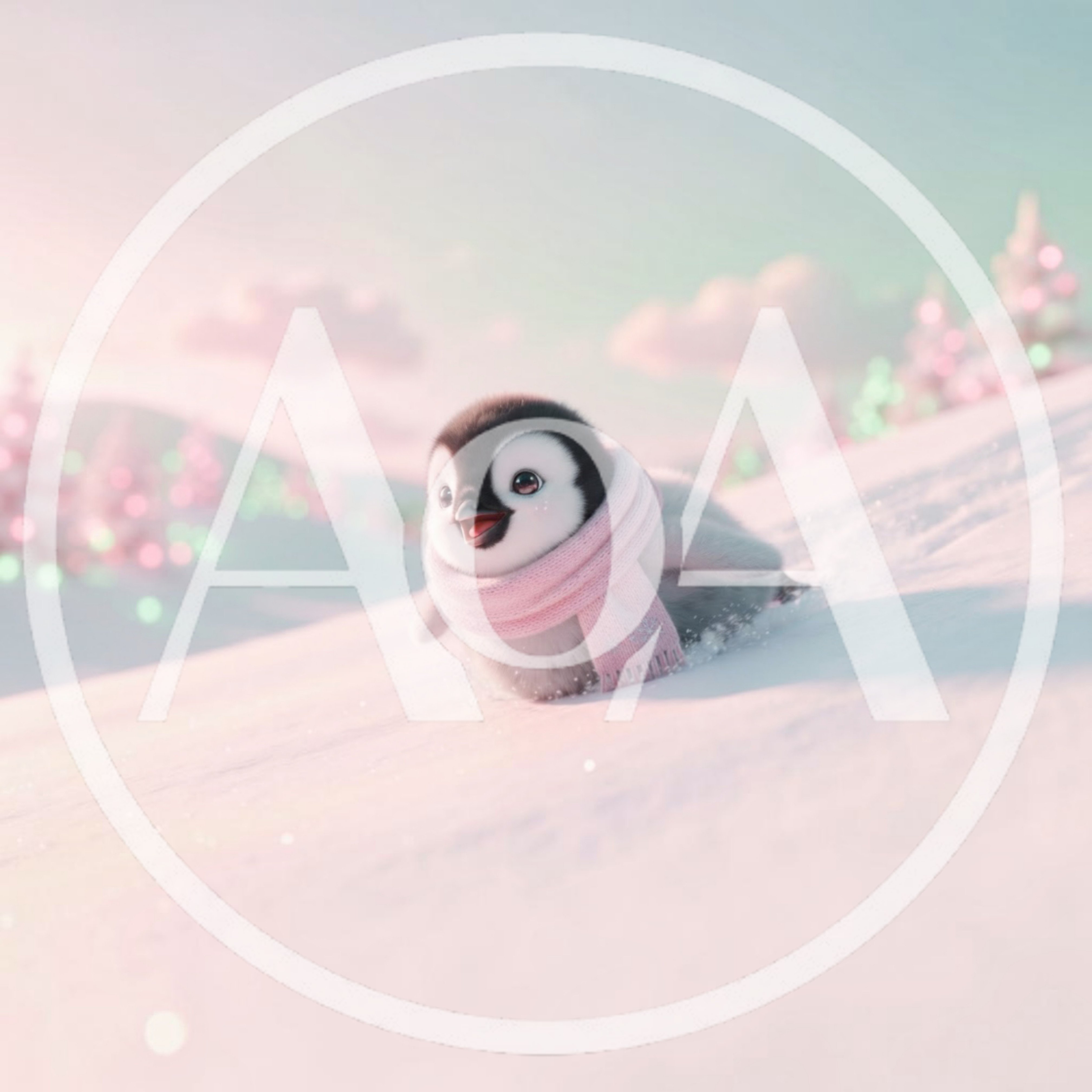 Cute Baby Penguin Sliding Down Snowy Hill