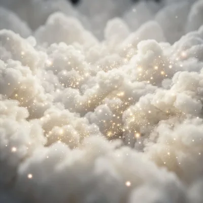 Ethereal Clouds With Glowing Golden Sparkles