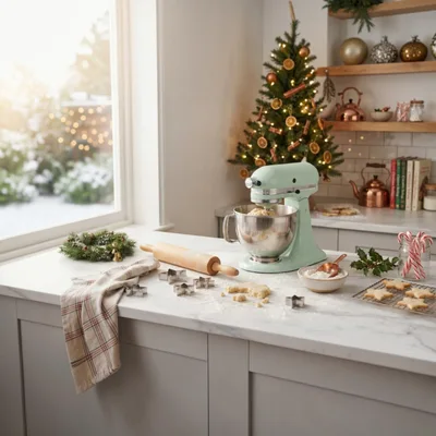KitchenAid Stand Mixer Preparing Christmas Cookie Dough