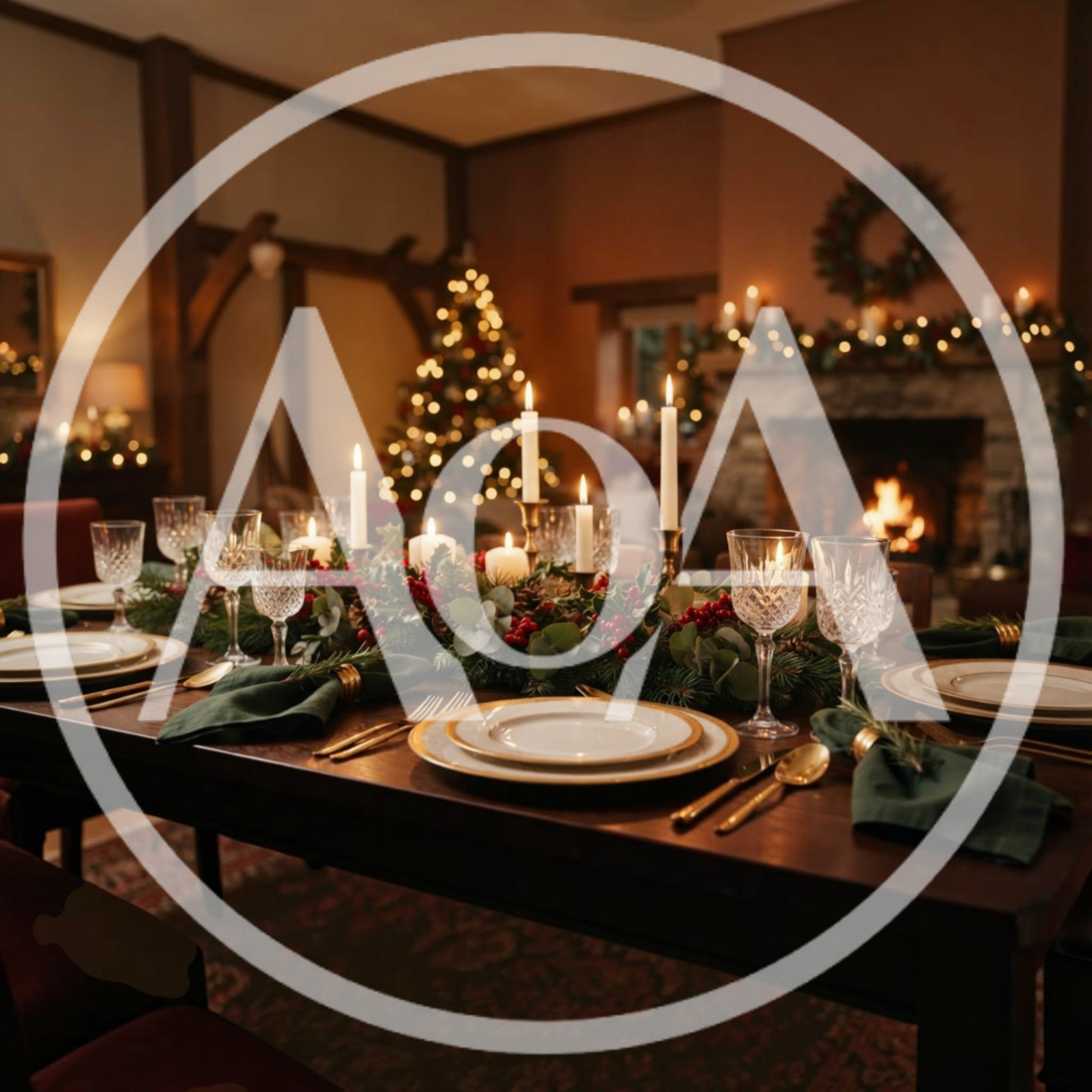 Festive Christmas Dining Table Setting In Cozy Home