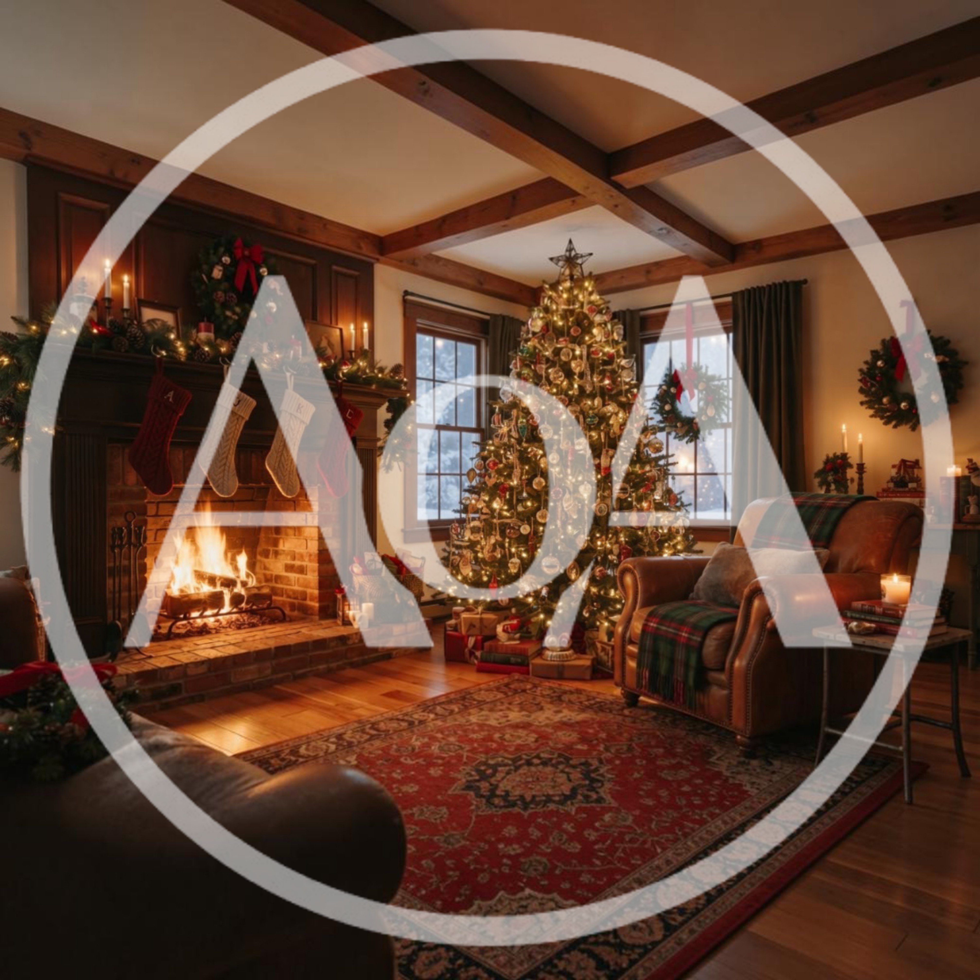 Cozy Living Room Decorated For Christmas Holidays