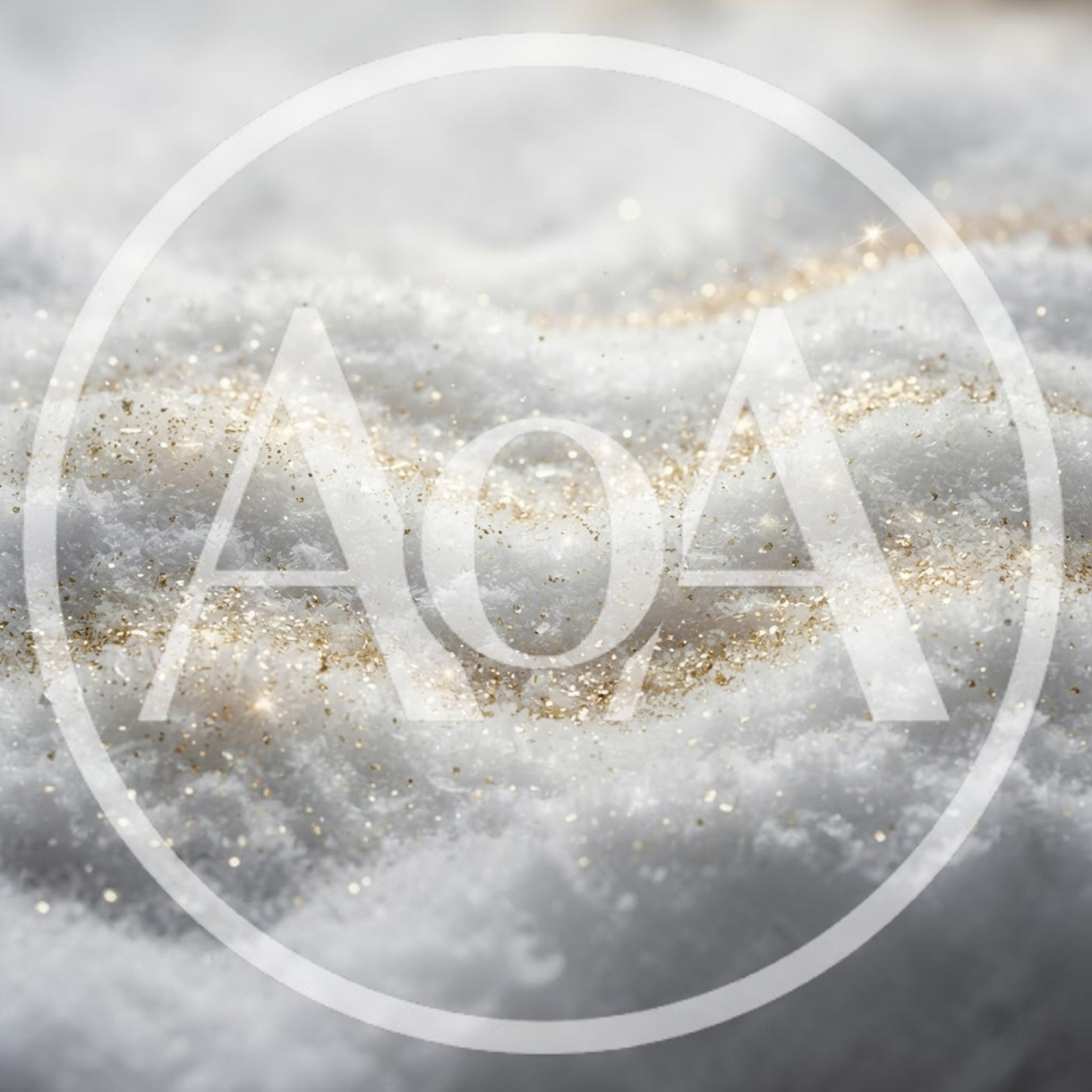 Golden Glitter Sprinkled Over Fresh White Snow