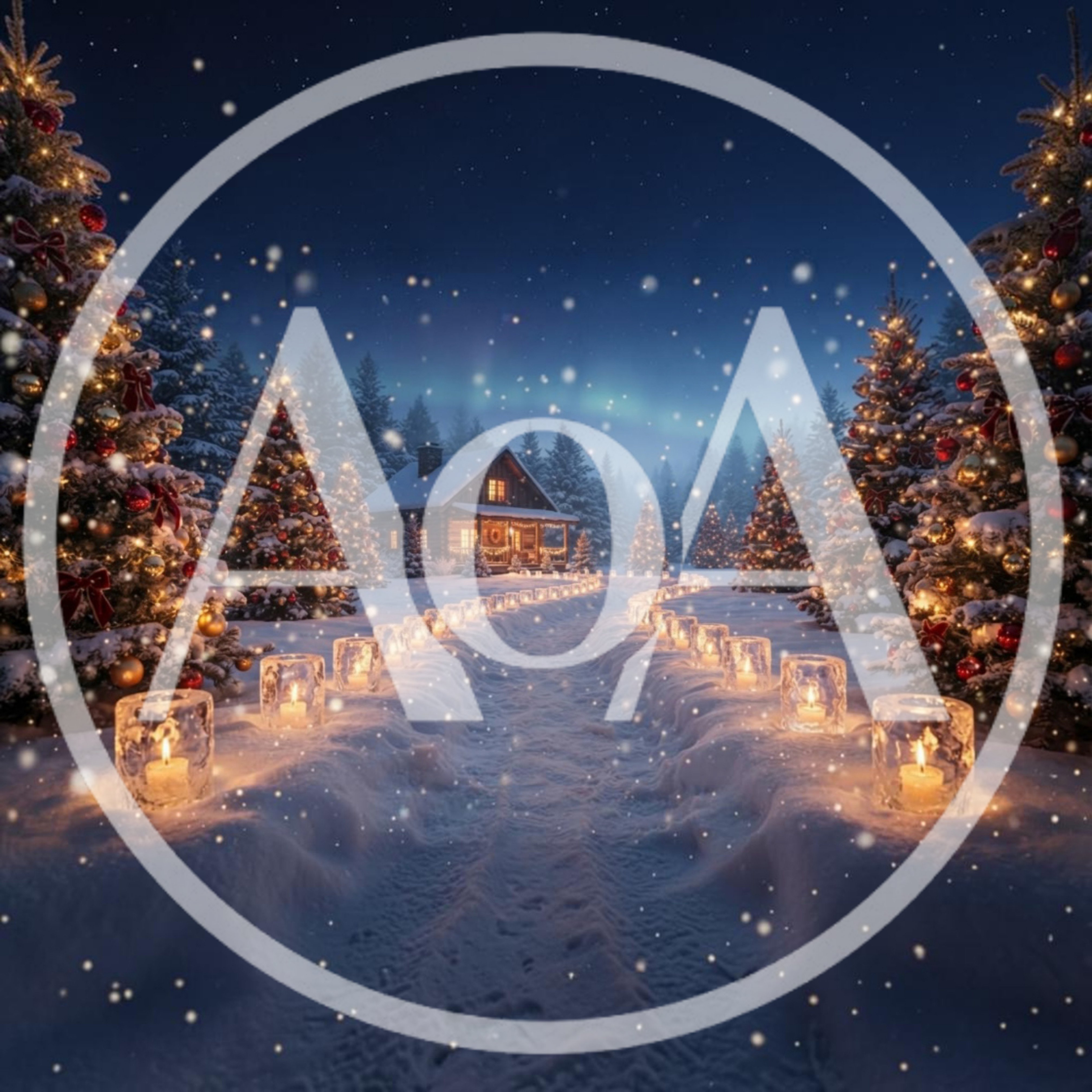 Enchanted Winter Cabin Path With Christmas Trees