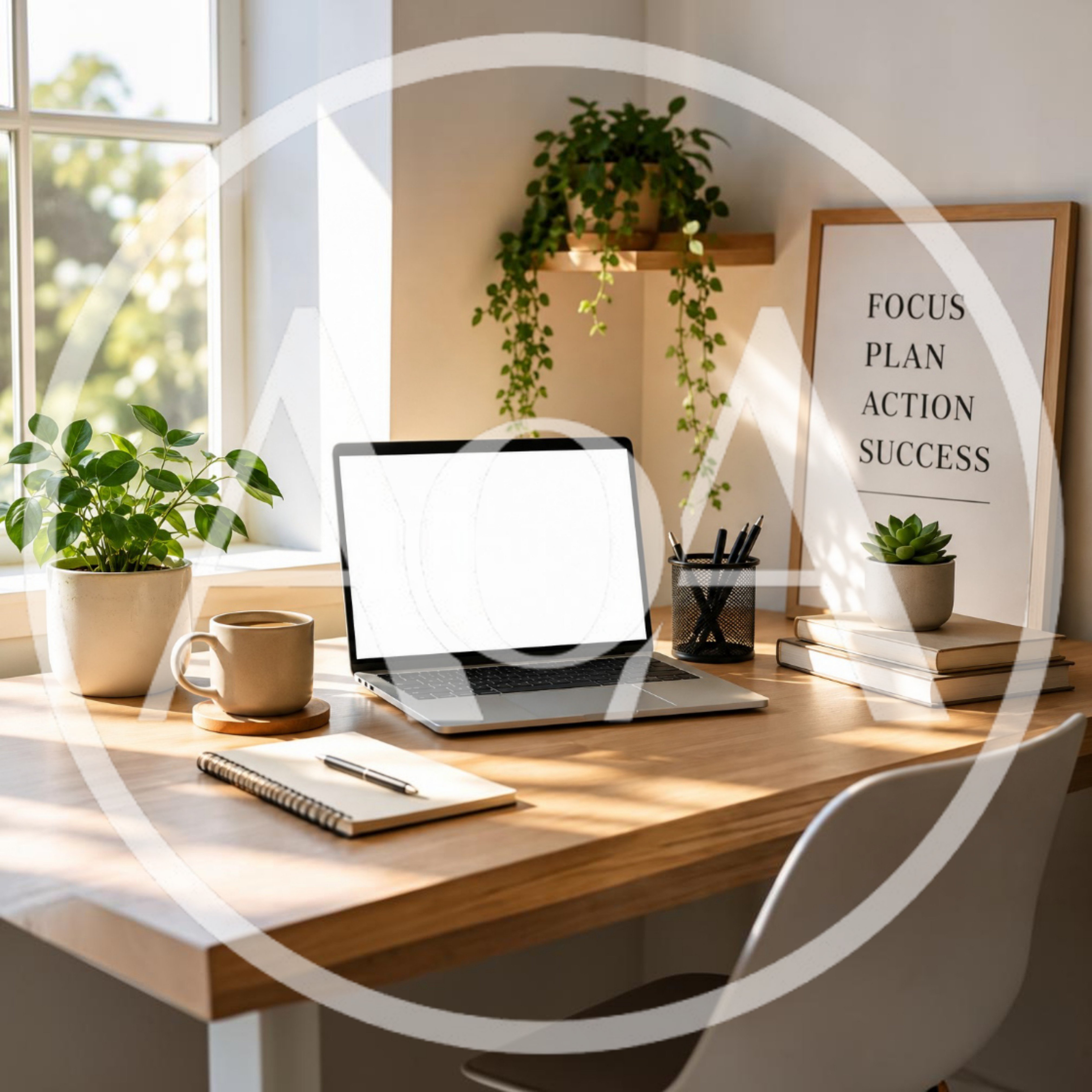 Modern Home Office Workspace With Laptop