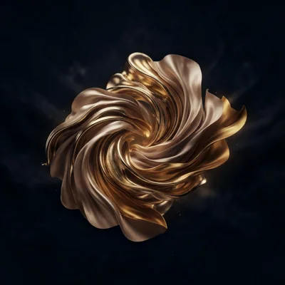 Abstract Golden Silk Swirl Motion Background