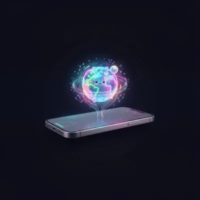 Holographic Earth Projection Above A Smartphone