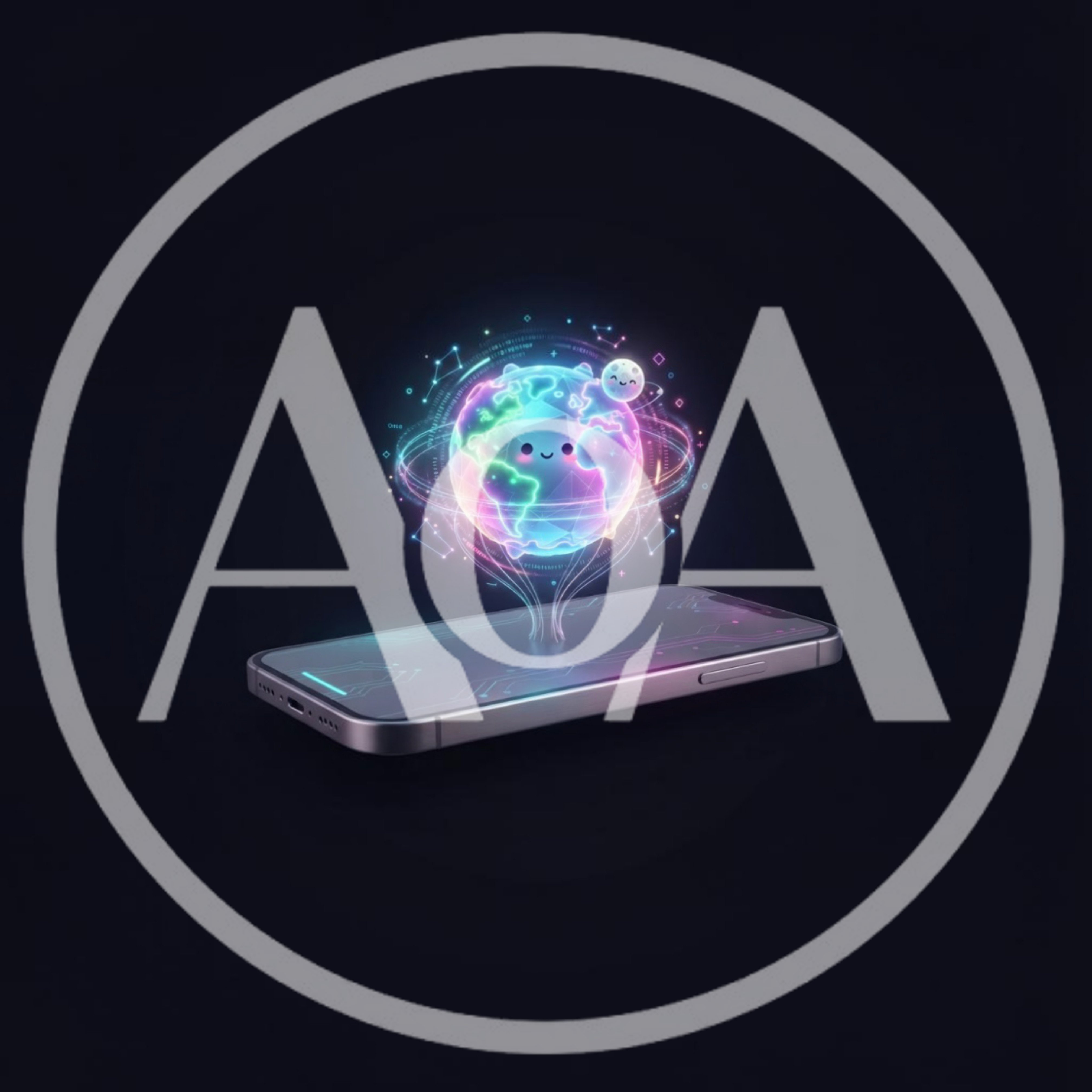 Holographic Earth Projection Above A Smartphone