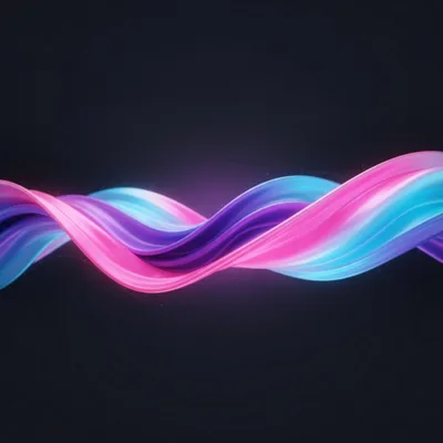 Abstract 3D Wavy Ribbon With Vibrant Gradient Colors