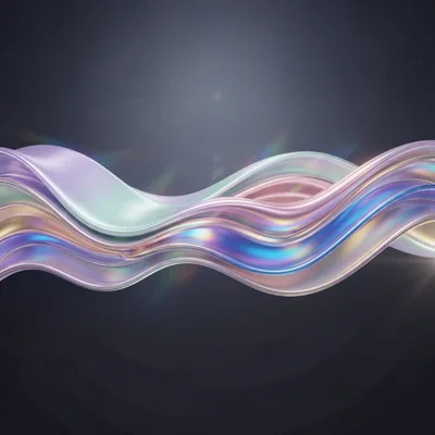 Abstract Iridescent Wavy Ribbon Motion Background