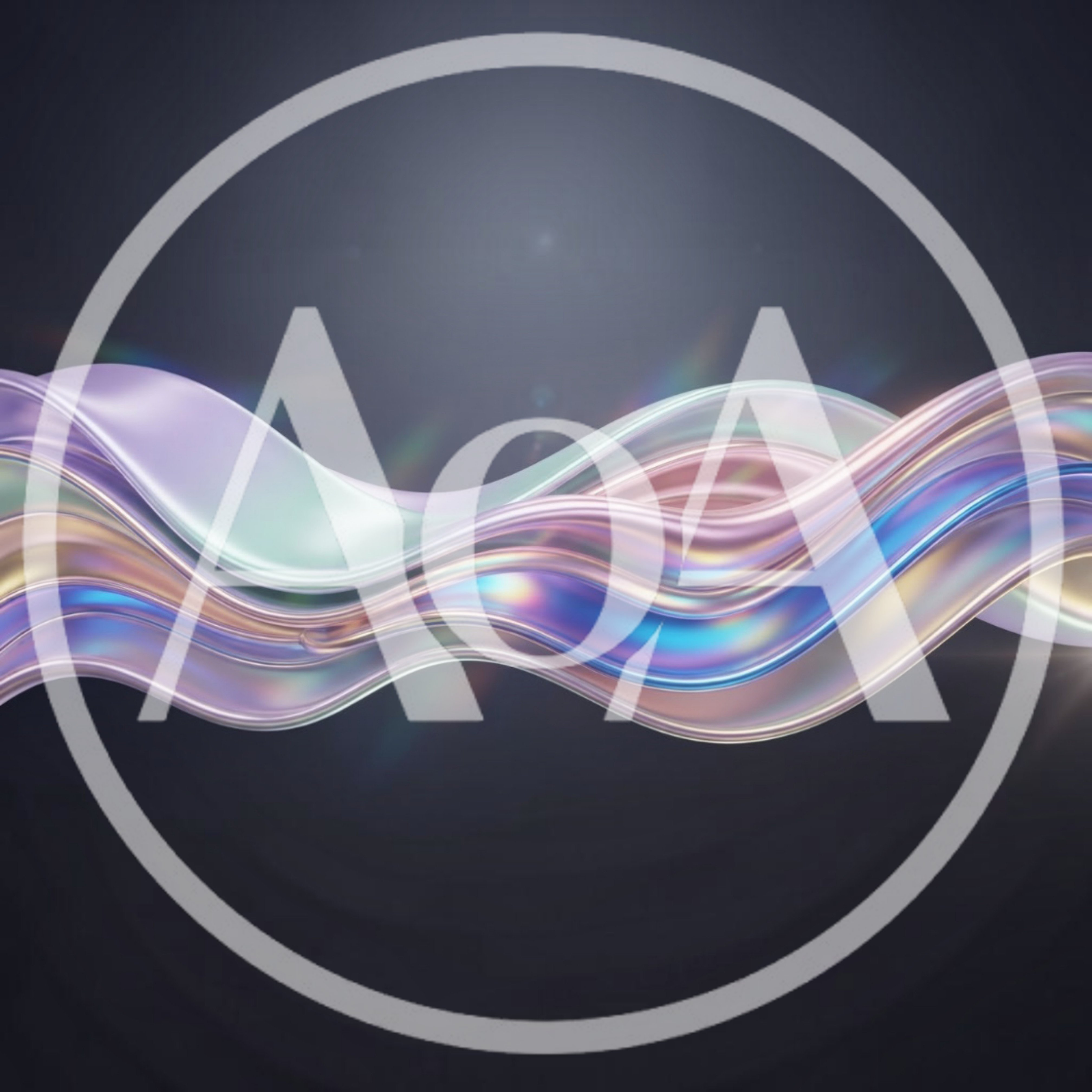 Abstract Iridescent Wavy Ribbon Motion Background