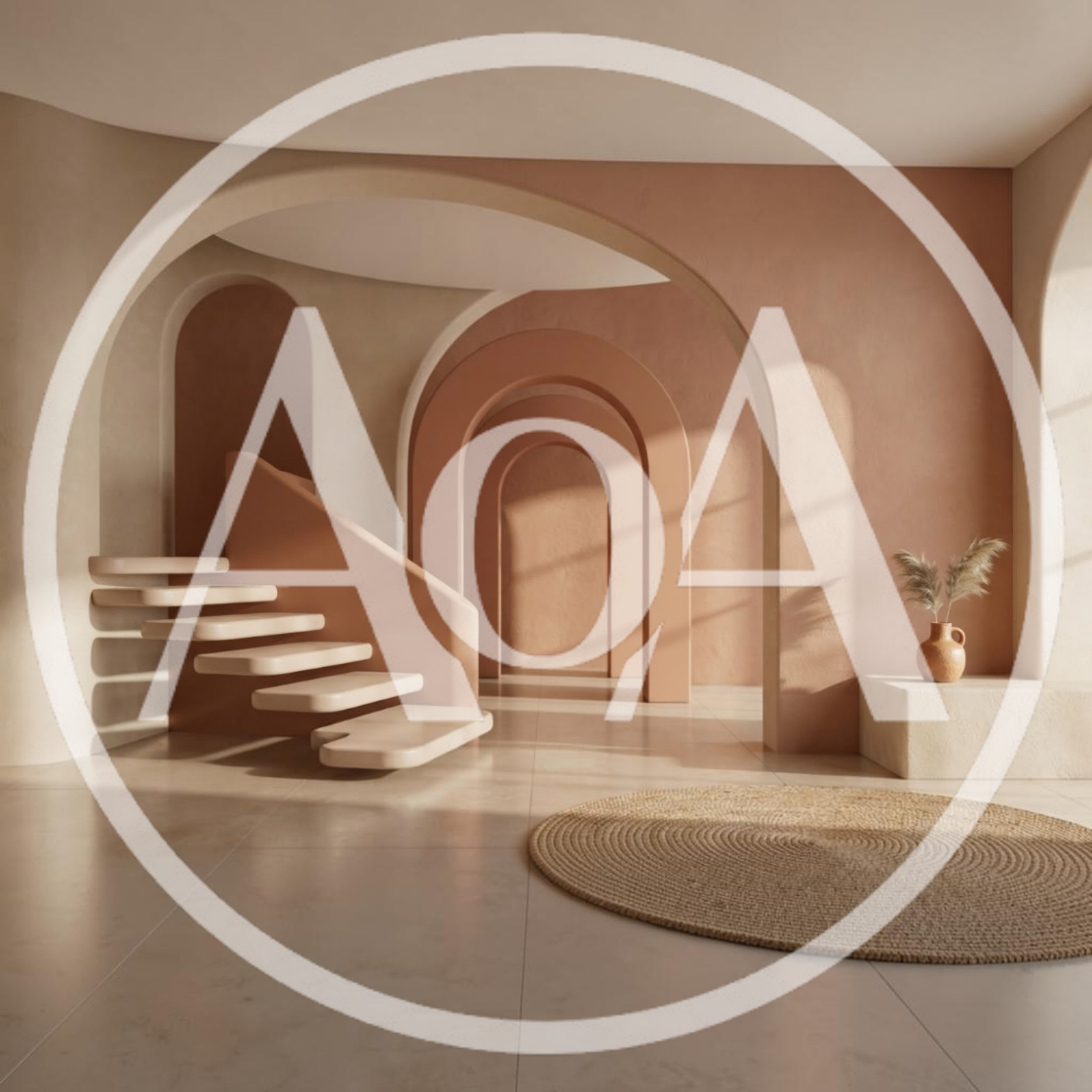 Minimalist Interior Design With Arched Doorways And Floating Stairs