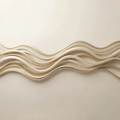 Abstract Wavy Gold And Cream Lines Background