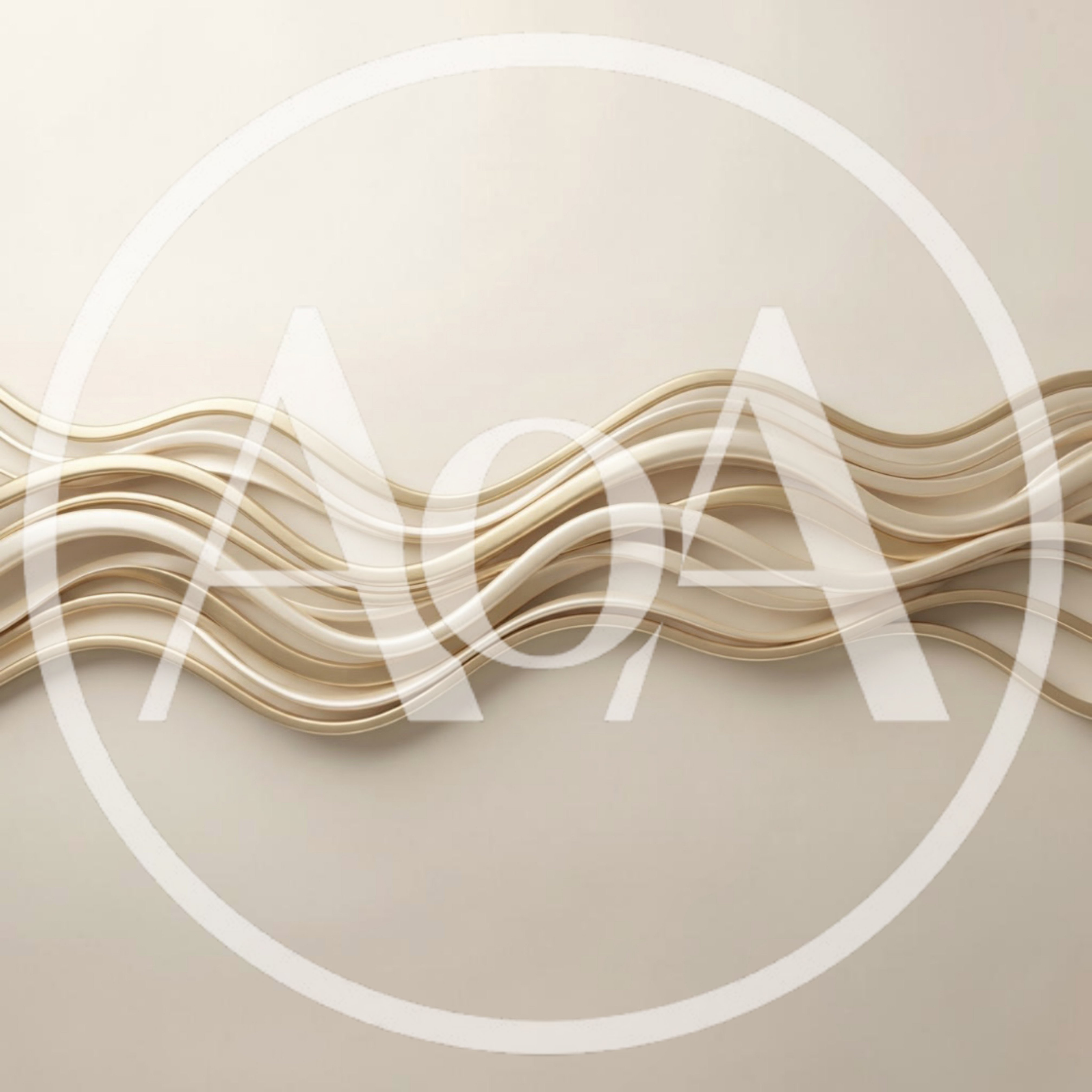 Abstract Wavy Gold And Cream Lines Background