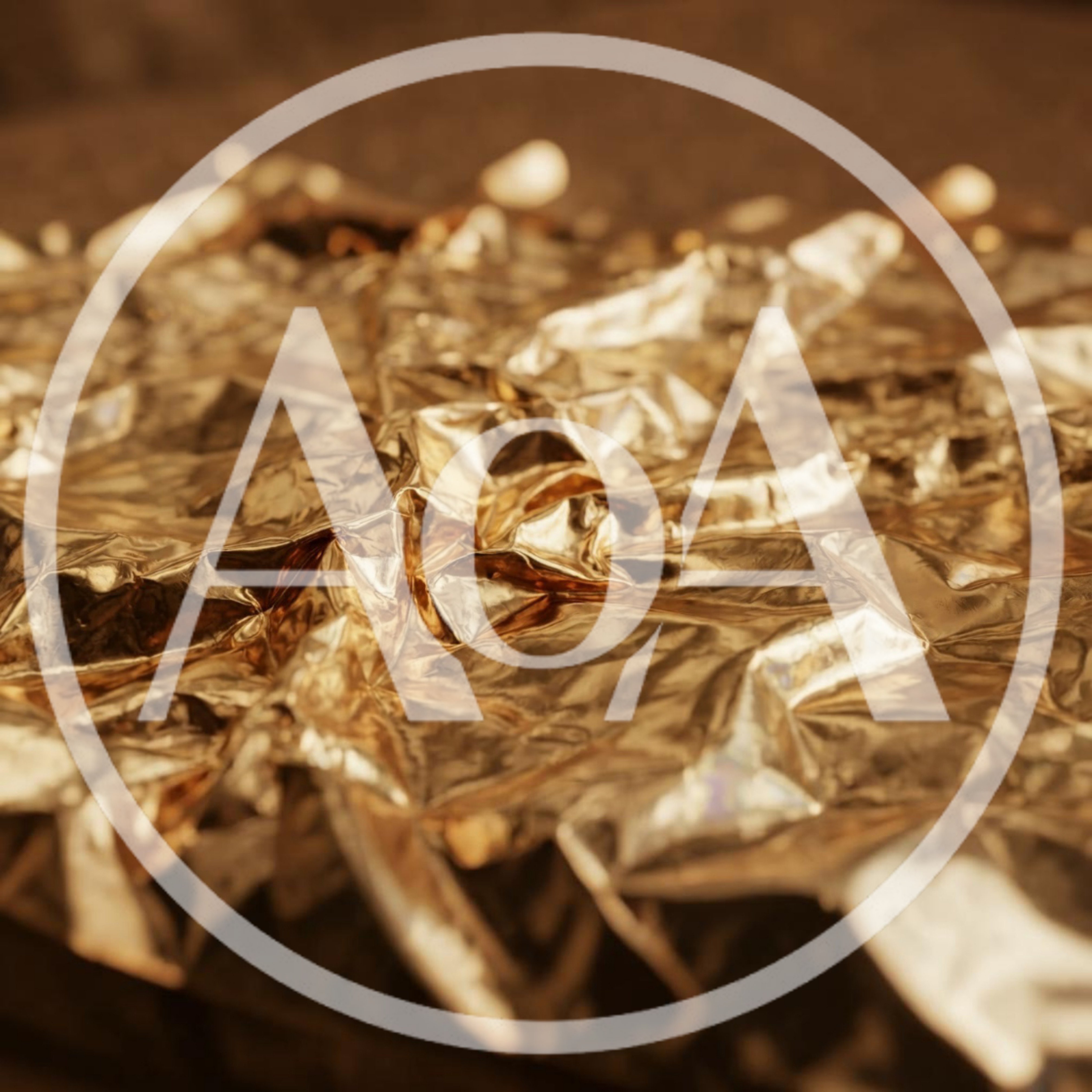 Close Up Of Crumpled Metallic Gold Foil Texture