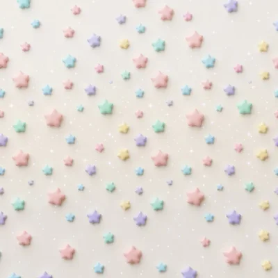 Pastel Star Pattern With Sparkling Glitter Background