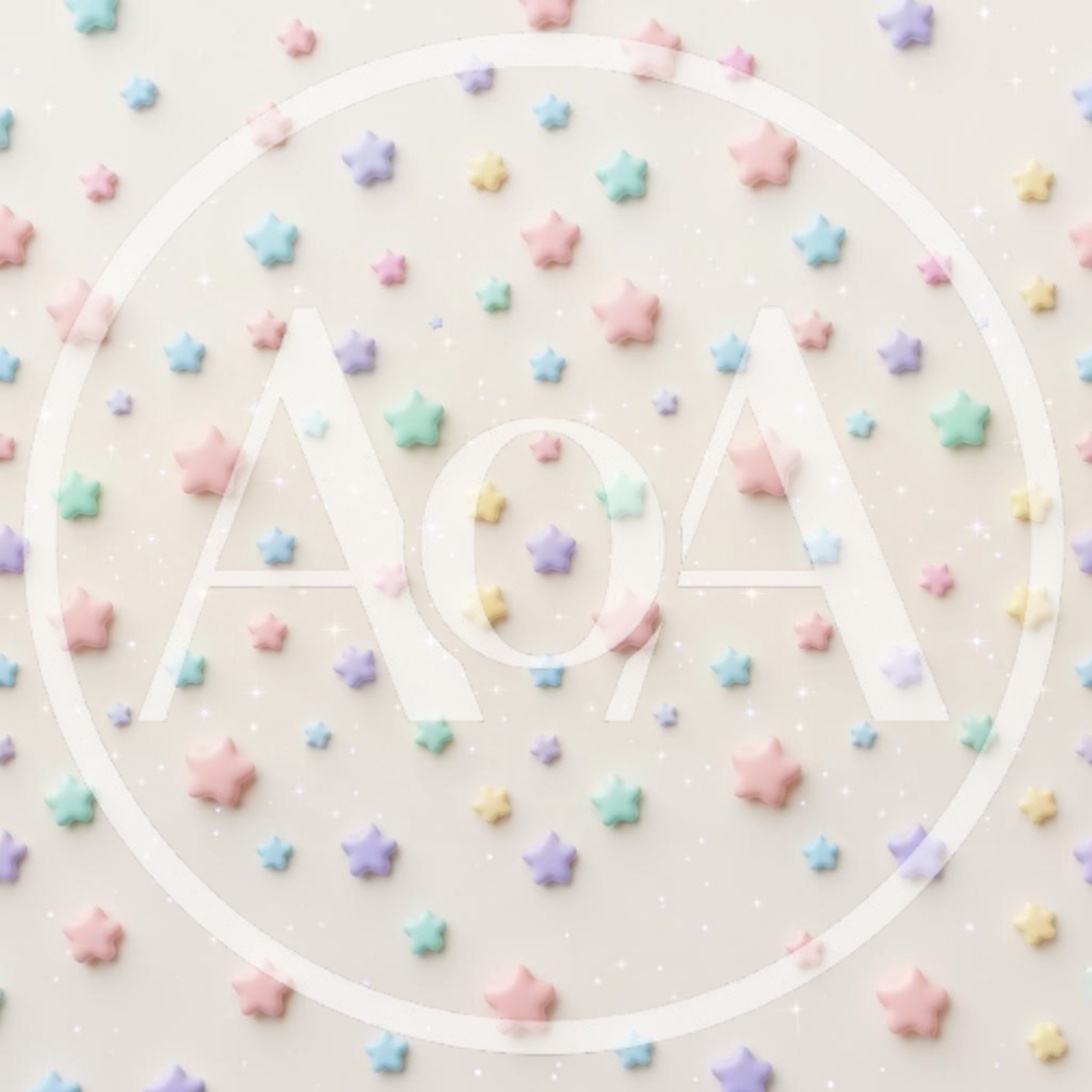 Pastel Star Pattern With Sparkling Glitter Background