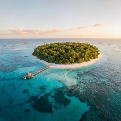 Aerial View Of A Tropical Island Paradise