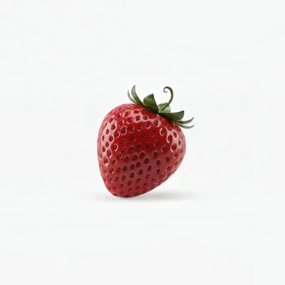 Single Fresh Red Strawberry Isolated On White Background