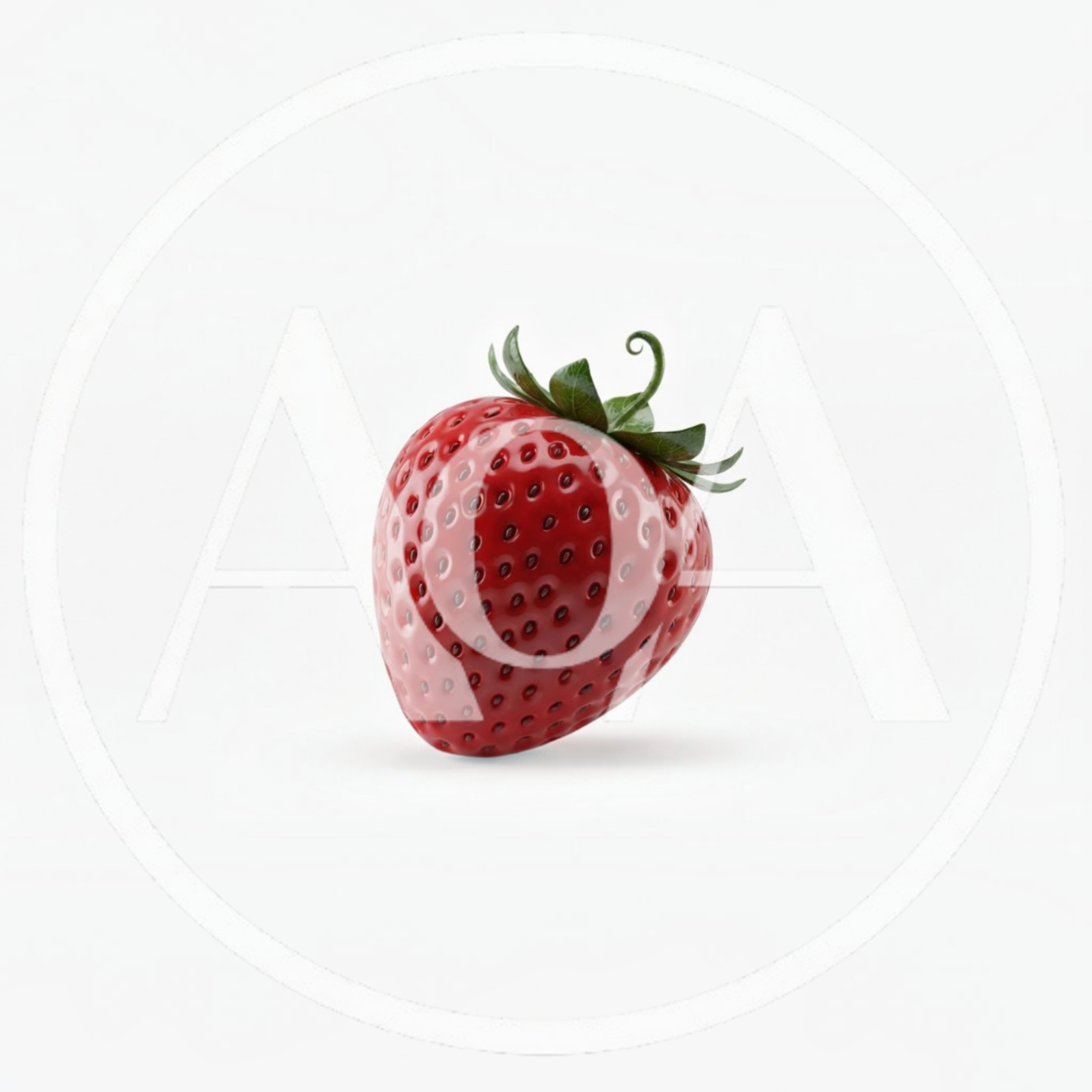 Single Fresh Red Strawberry Isolated On White Background