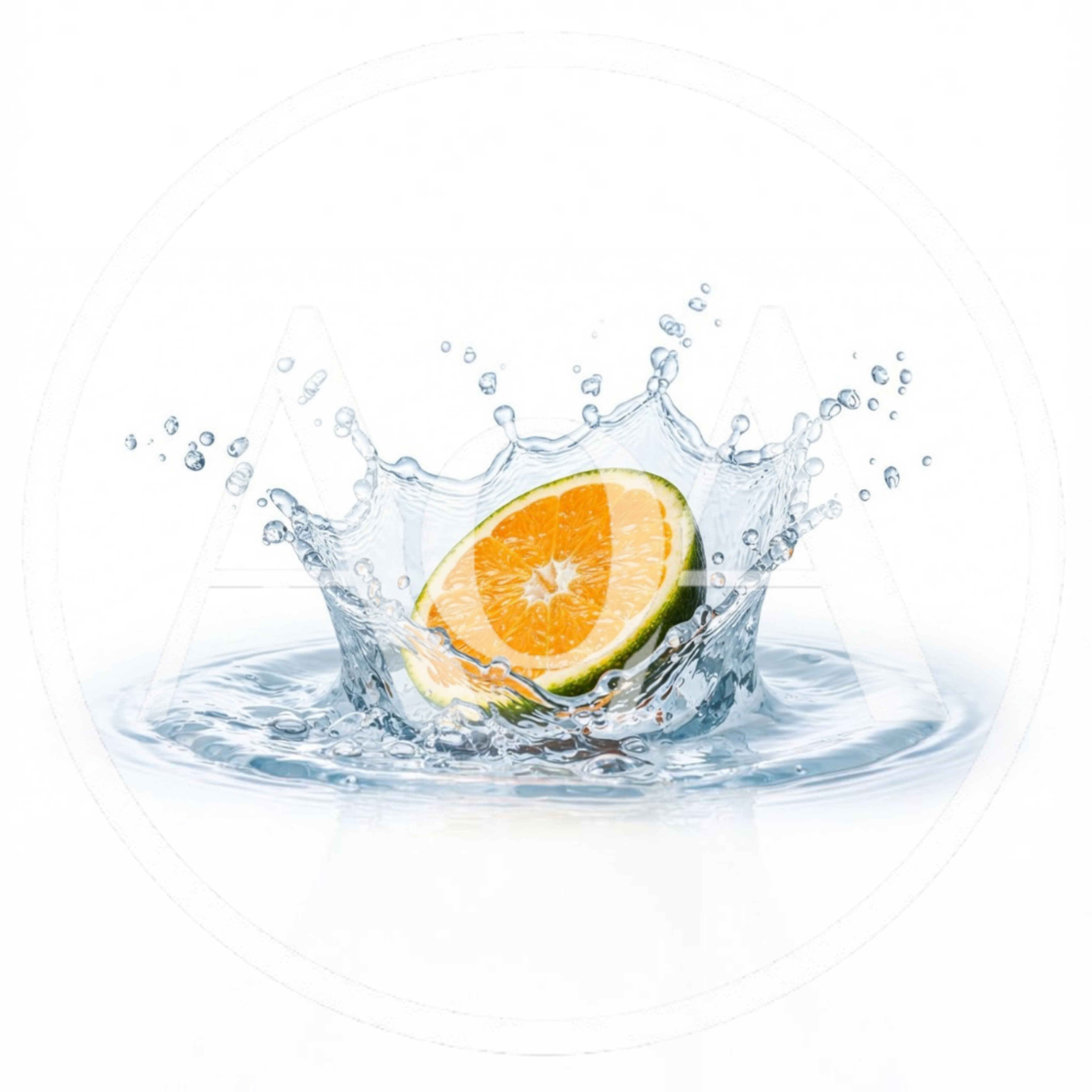 Orange Slice Dropping Into Water Splash