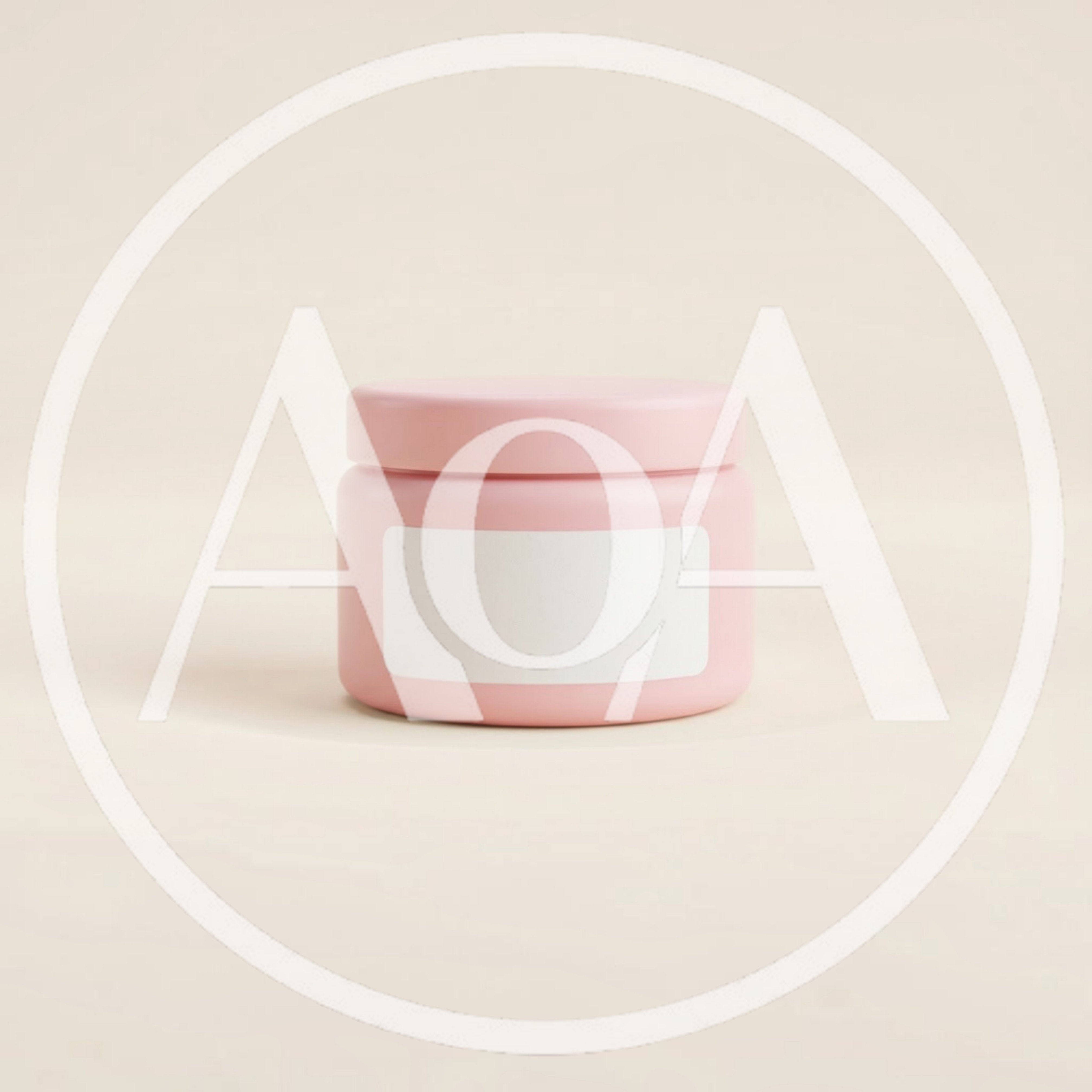 Pink Cosmetic Jar With Blank Label