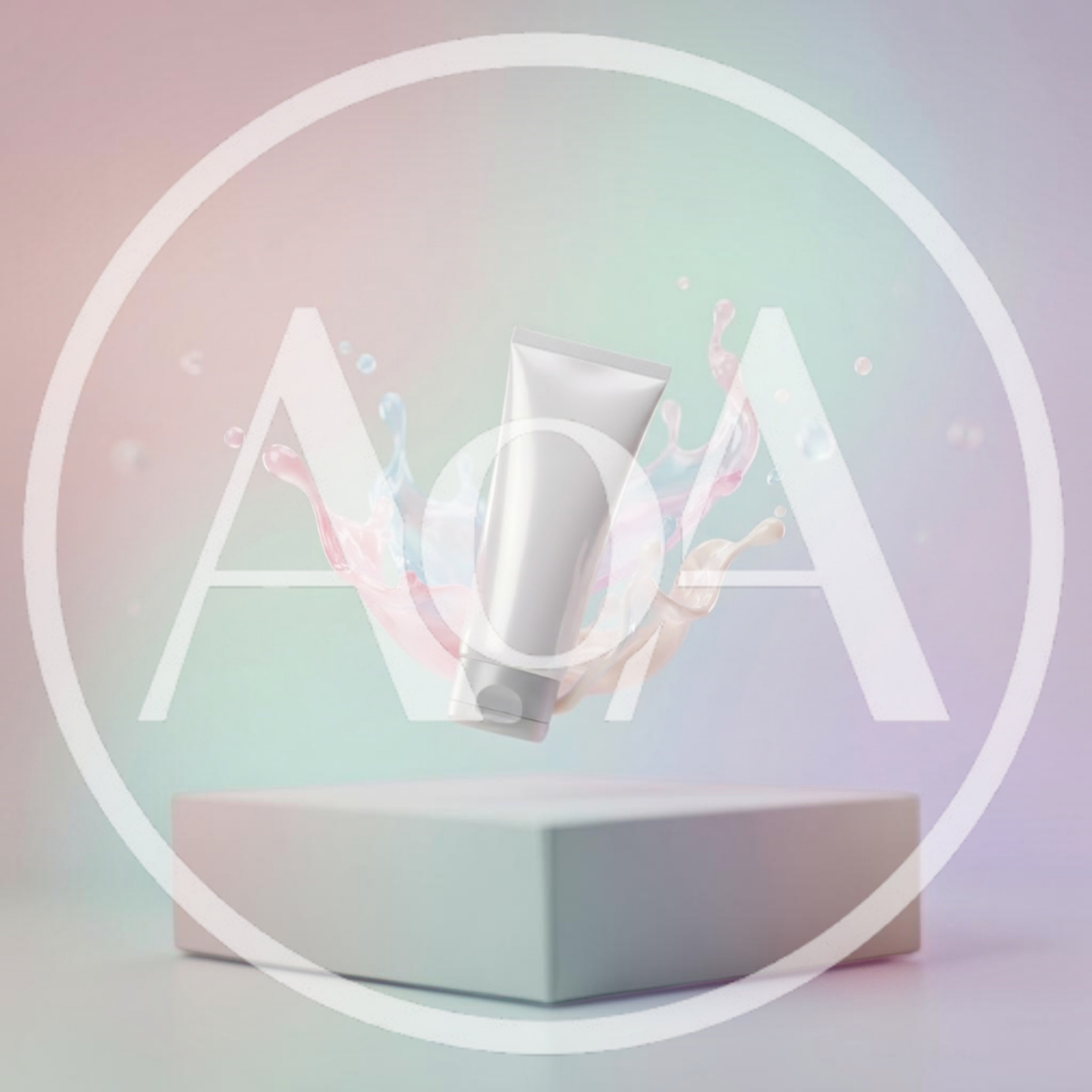 Blank Cosmetic Tube Floating Above A Minimalist Pedestal