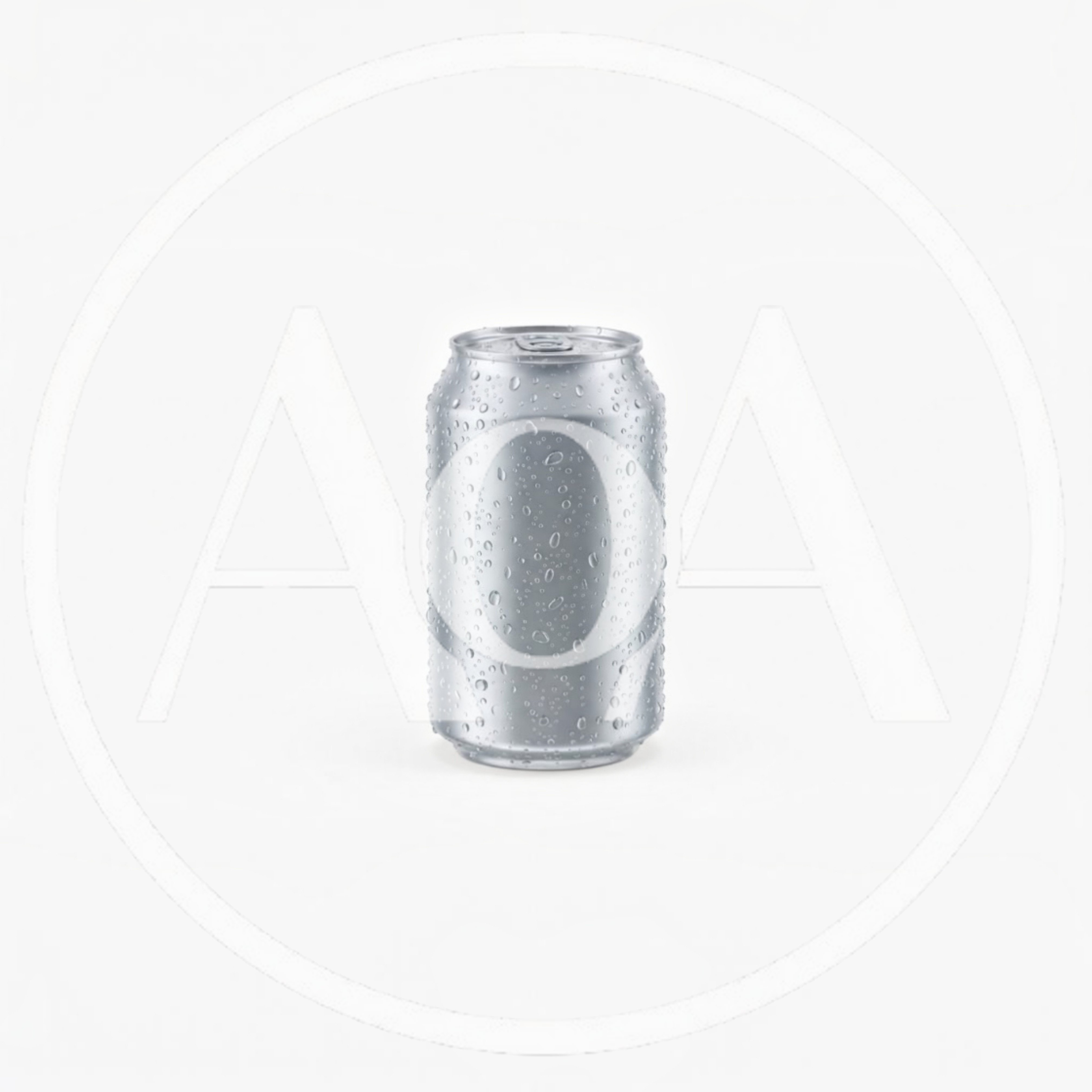Silver Aluminum Beverage Can With Water Droplets