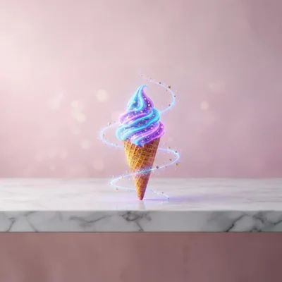 Magical Galaxy Swirl Ice Cream Cone