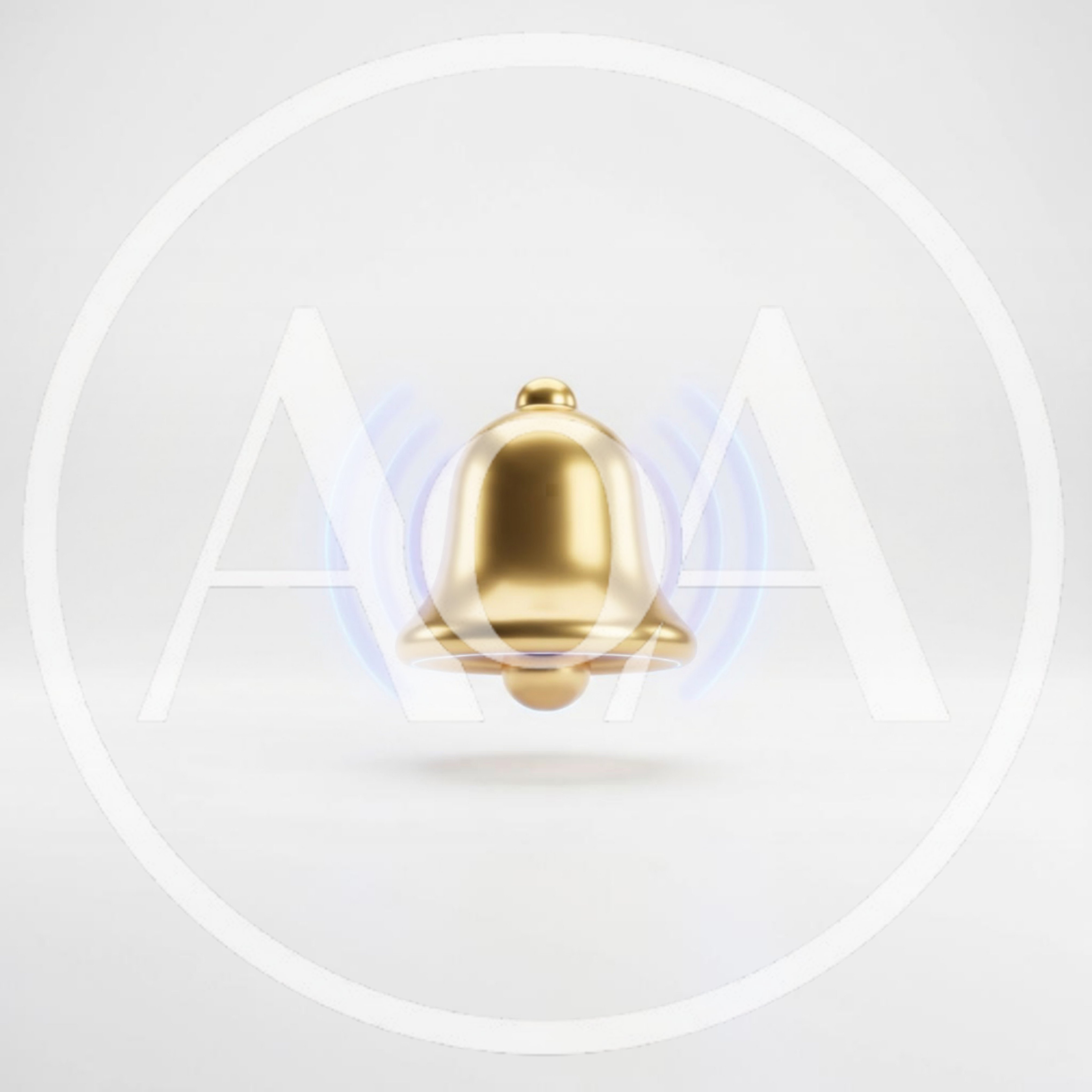 3D Rendered Golden Notification Bell Icon