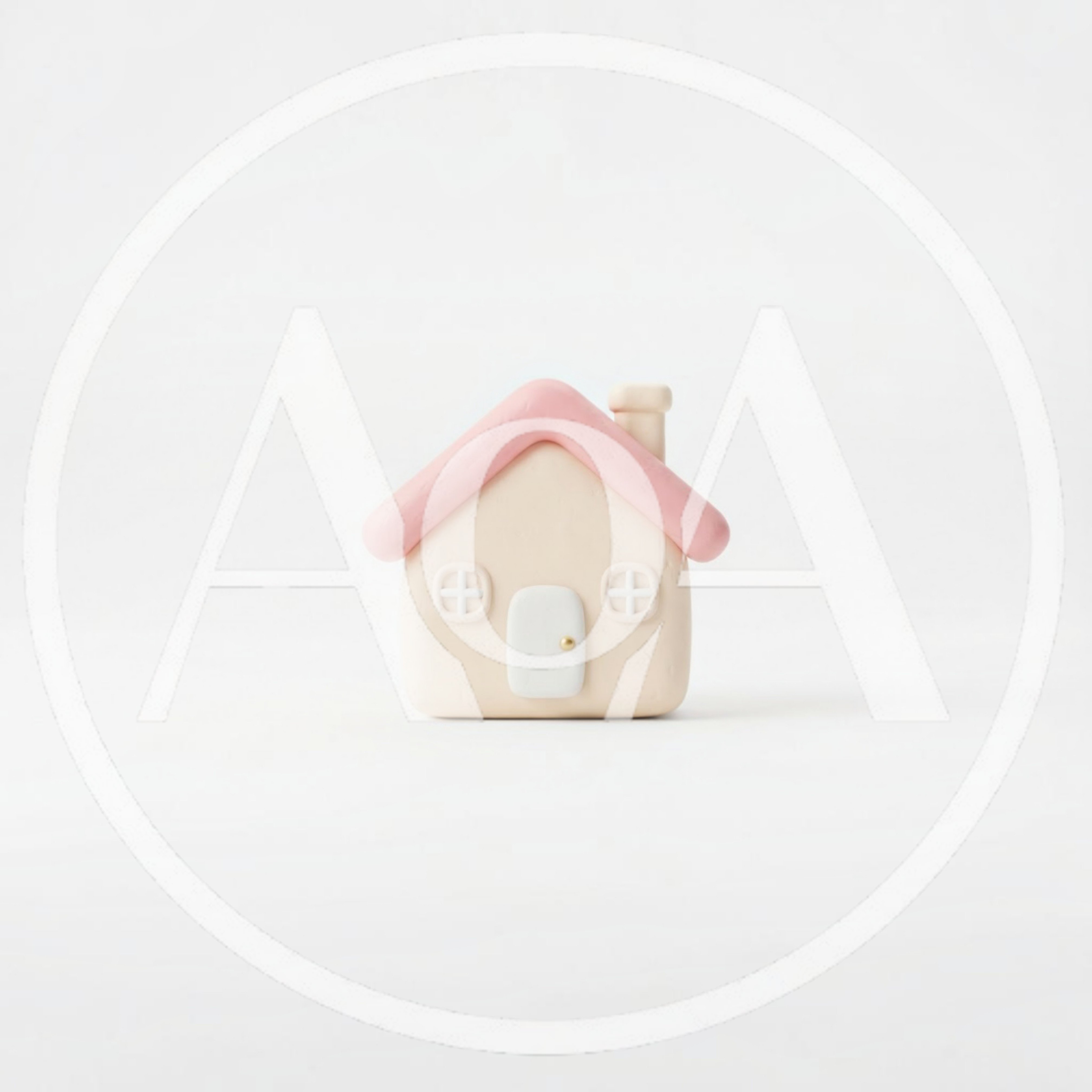 Small Clay House Figurine On White Background