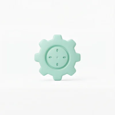 3D Rendered Mint Green Gear Icon