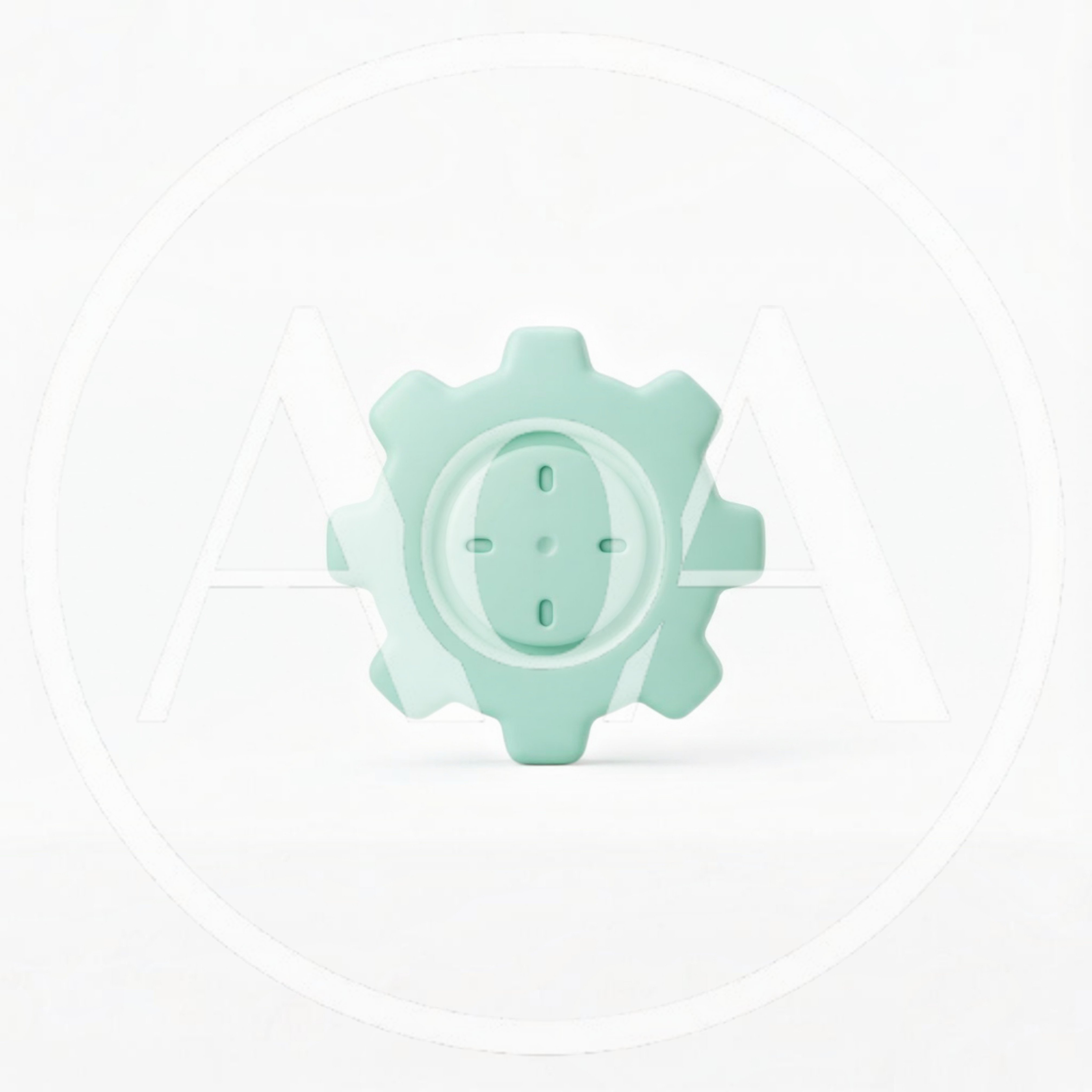 3D Rendered Mint Green Gear Icon