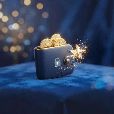 3D Rendered Secure Digital Wallet With Gold Coins