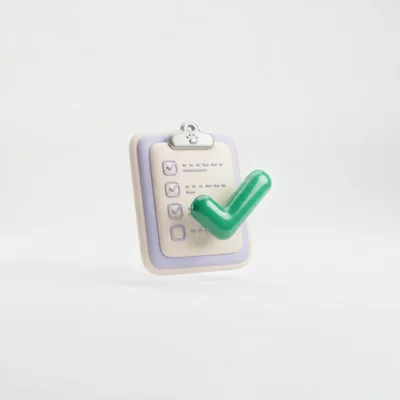3D Rendered Clipboard With Checklist And Green Checkmark