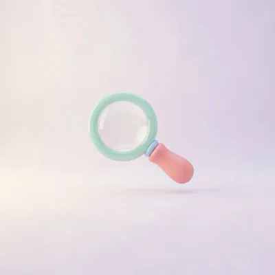 3D Rendered Magnifying Glass Icon