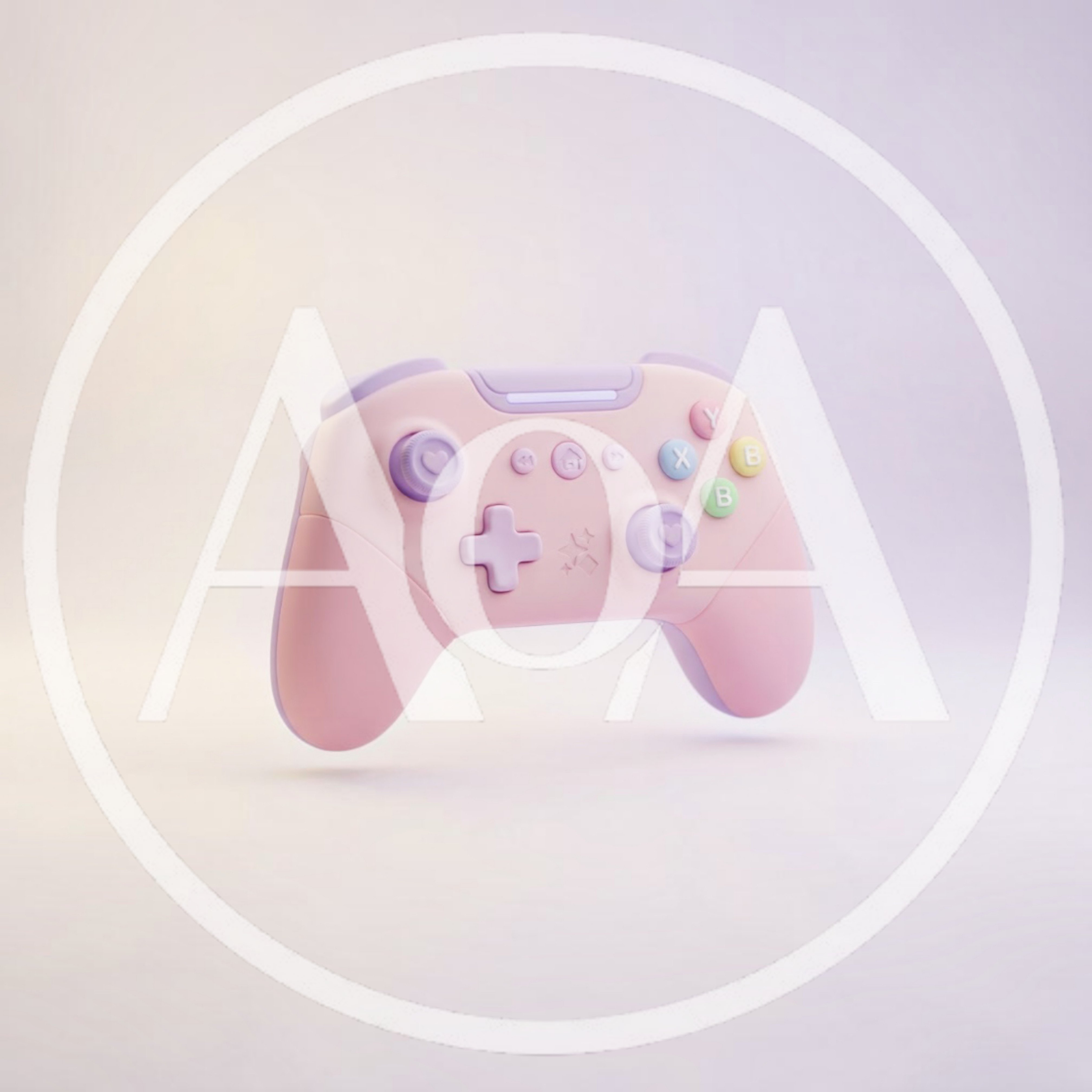 Pastel Pink And Purple Gaming Controller Floating