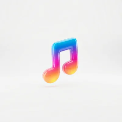 3D Rendered Gradient Musical Note Icon