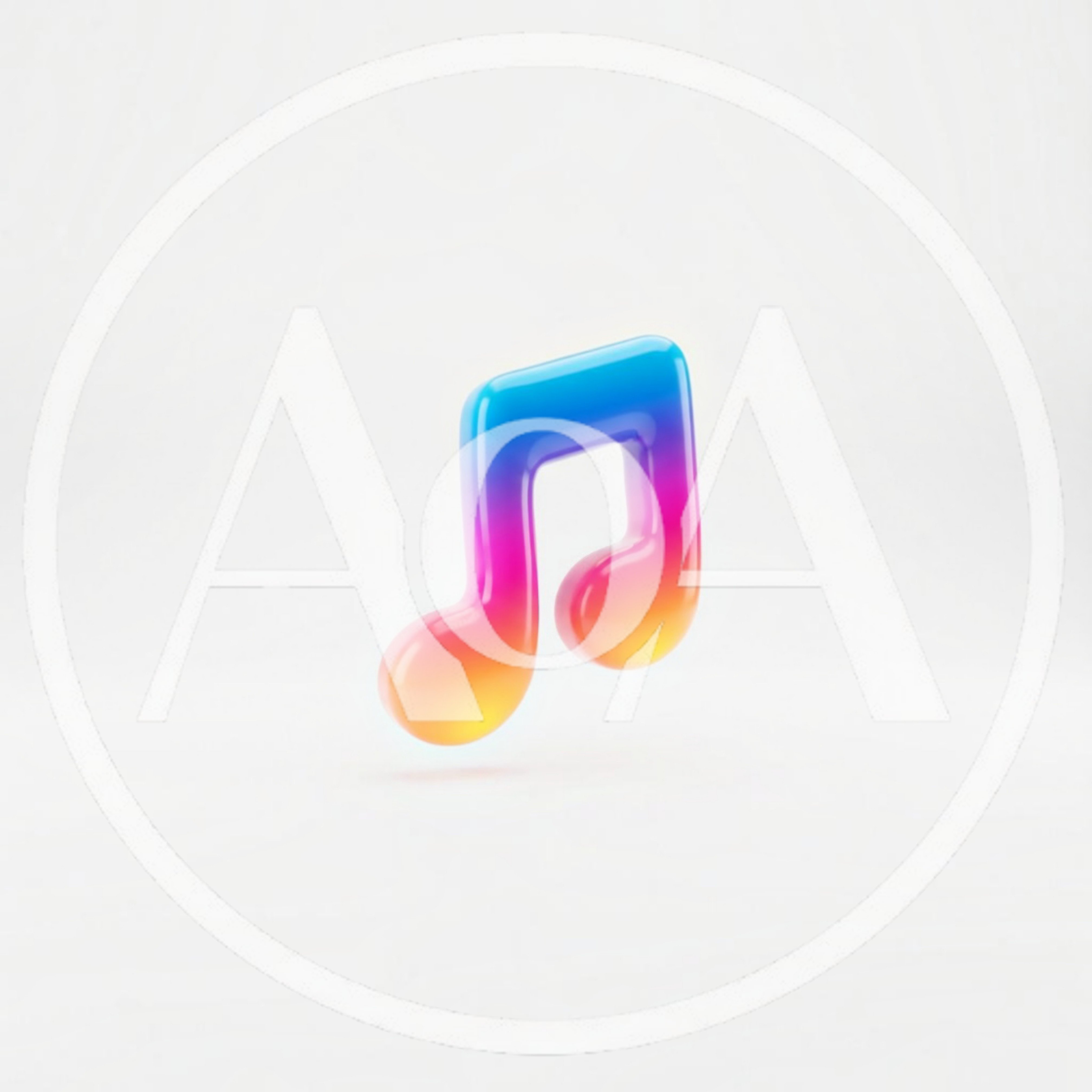 3D Rendered Gradient Musical Note Icon