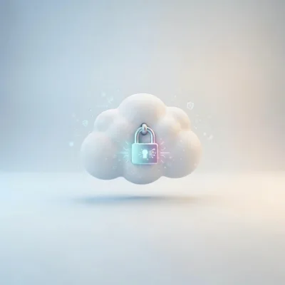 3D Cloud Computing Security Concept With Digital Padlock