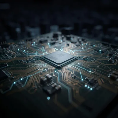 Central Processing Unit On A Computer Circuit Board