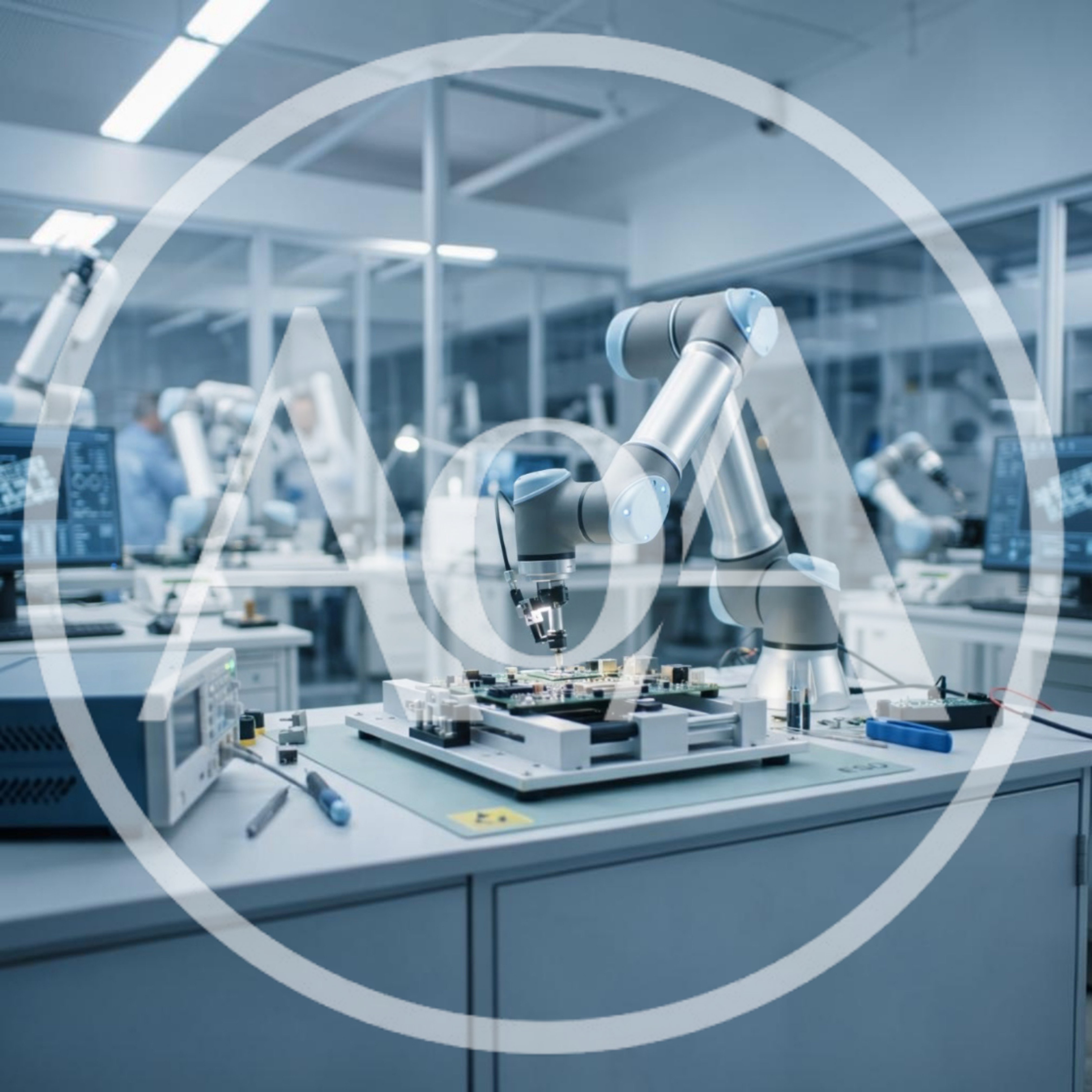 Robotic Arm Performing Precision Electronics Assembly