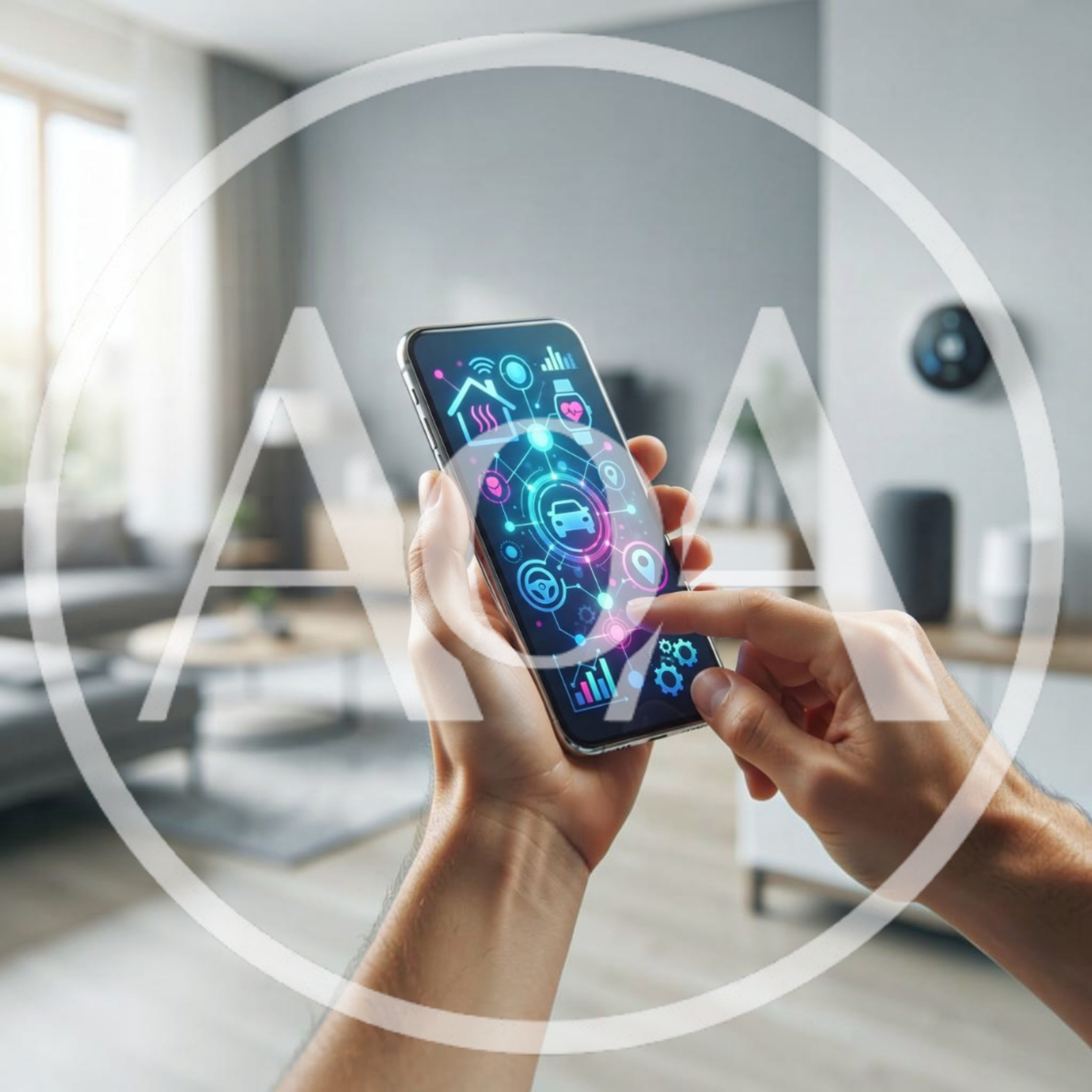 Person Using Smart Home Control App On Smartphone