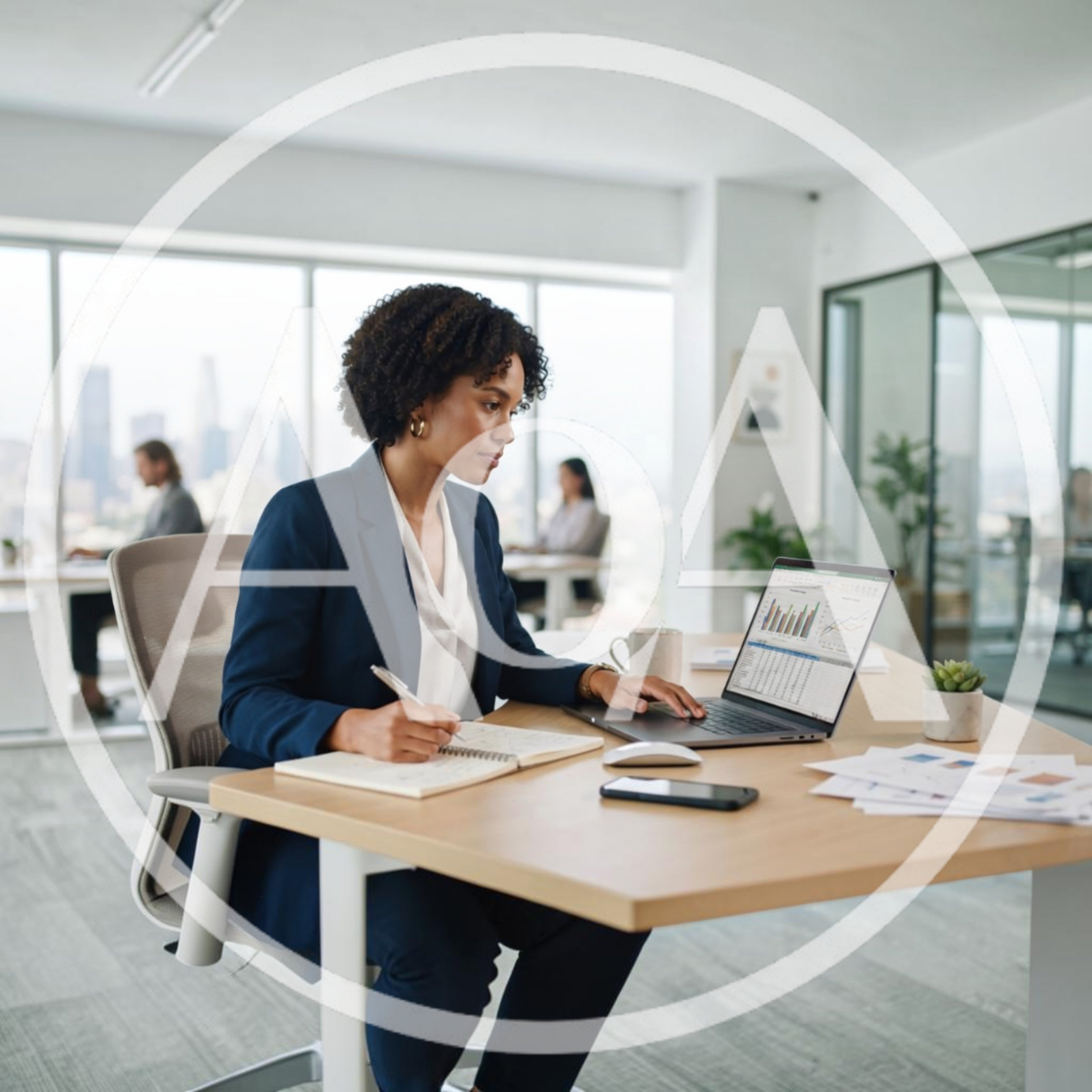 Professional Businesswoman Working On Laptop In Modern Office