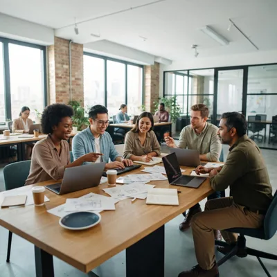 Diverse Professional Team Collaborating In Modern Office