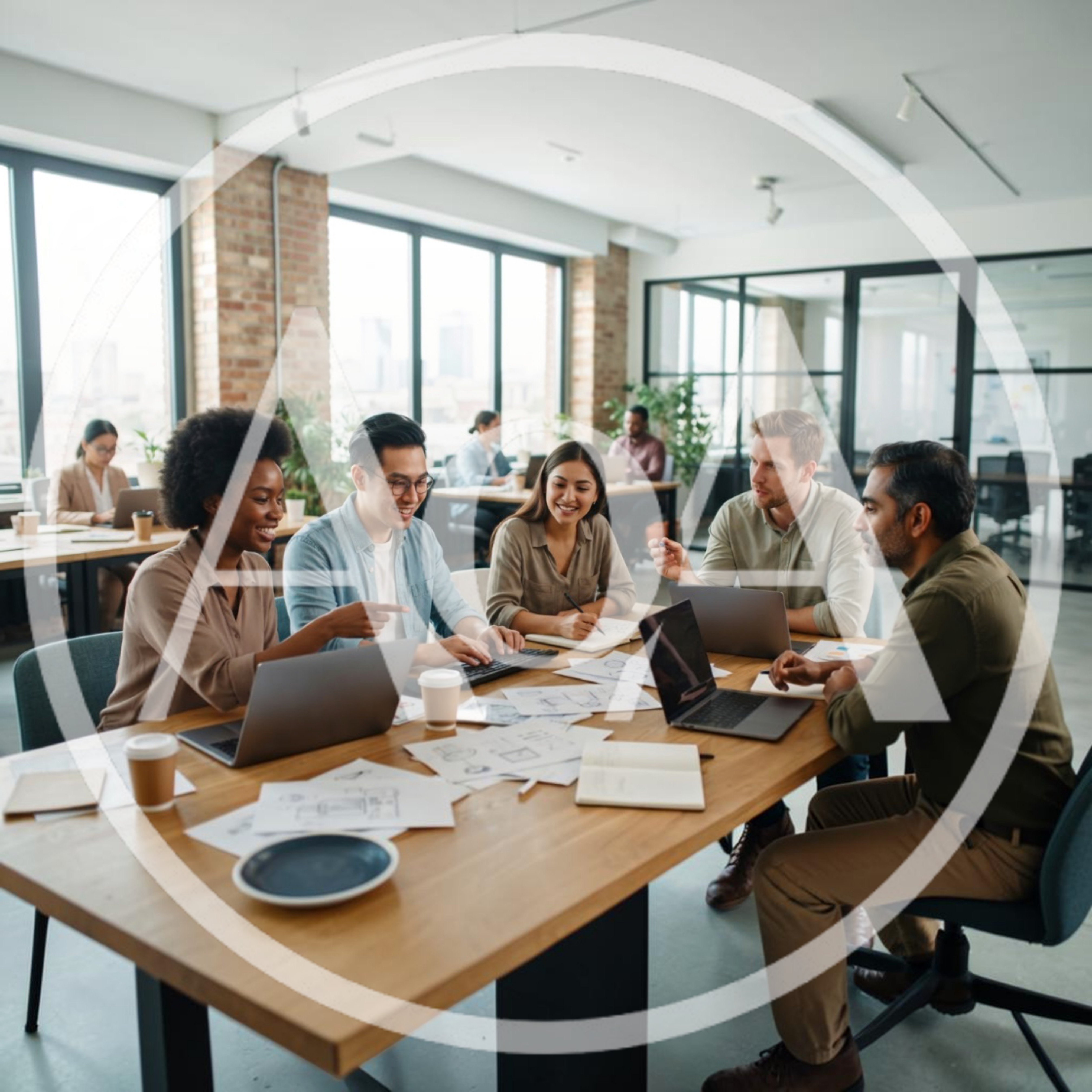 Diverse Professional Team Collaborating In Modern Office