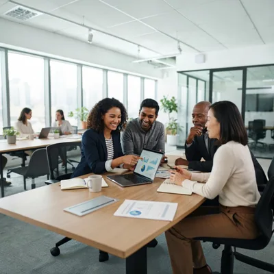 Diverse Business Team Collaborating During Office Meeting